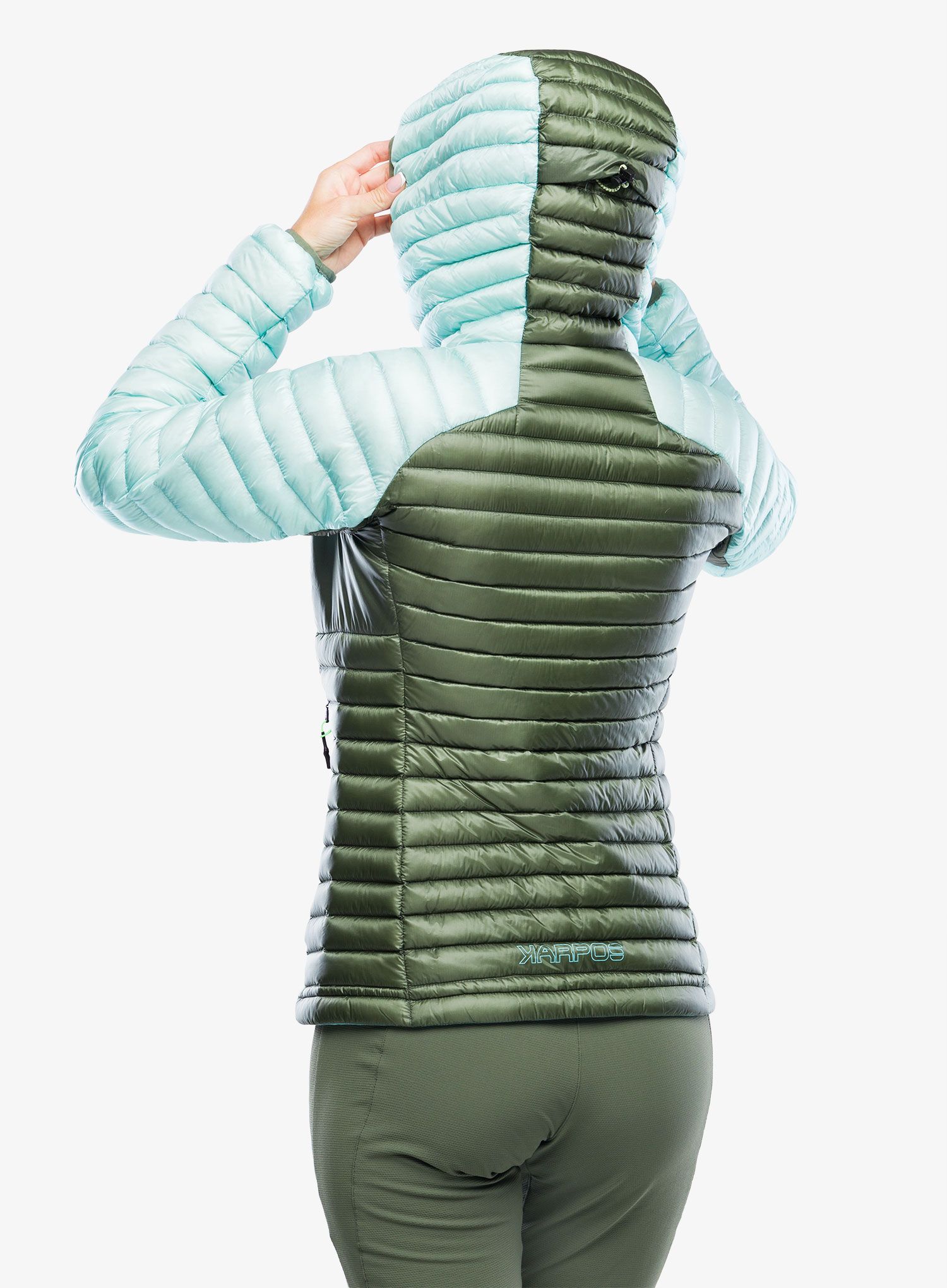 Ženska puhovka Karpos Alagna Down Jacket - thyme/aqua sky