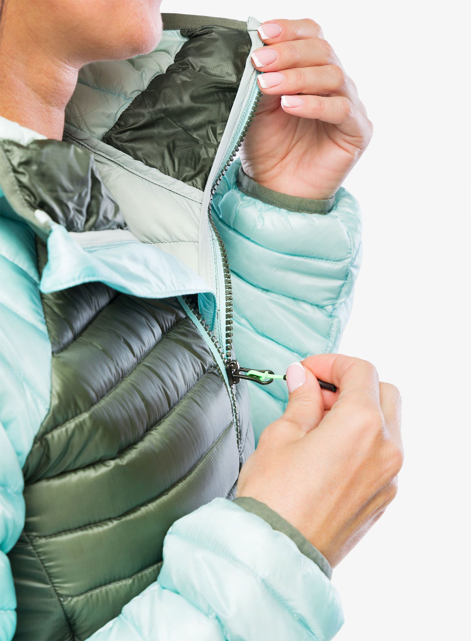 Ženska puhovka Karpos Alagna Down Jacket - thyme/aqua sky