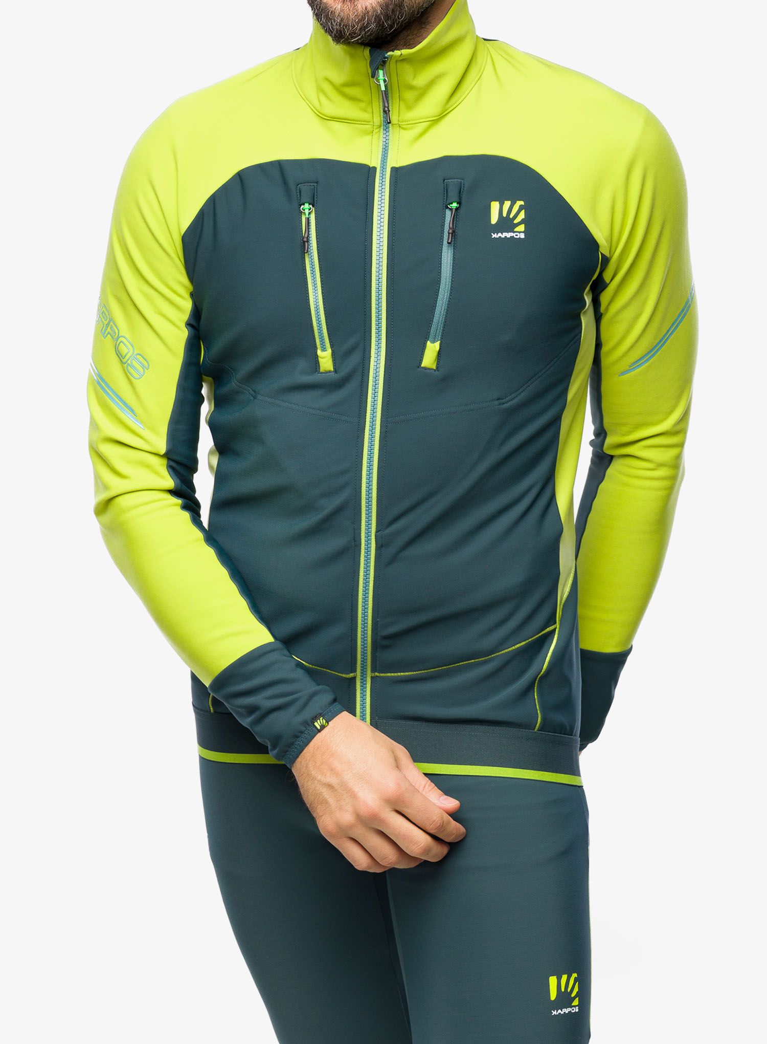 Softshell jakna Karpos Alagna Evo Jacket - forest/kiwi colada