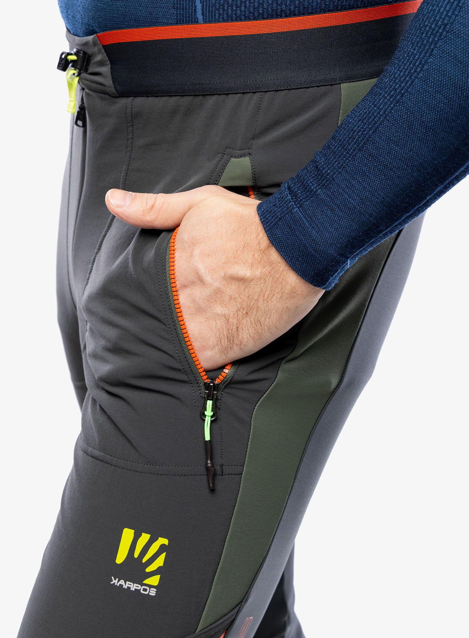 Hlače za turno smučanje Karpos Alagna Plus Evo Pant - black sand/spicy orange