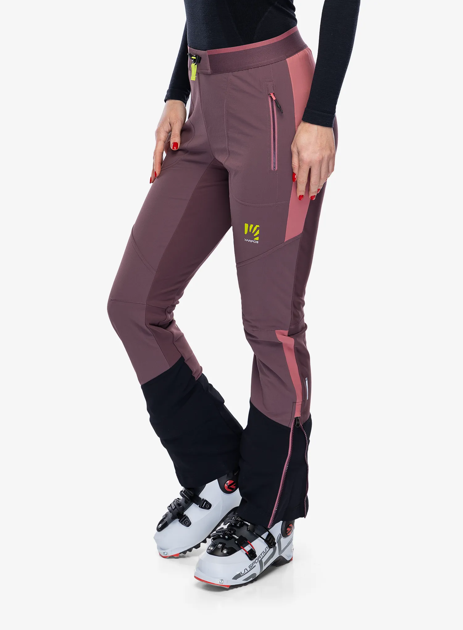 Ženske hlače za turno smučanje Karpos Alagna Plus Evo Pant - huckleberry/deco rose