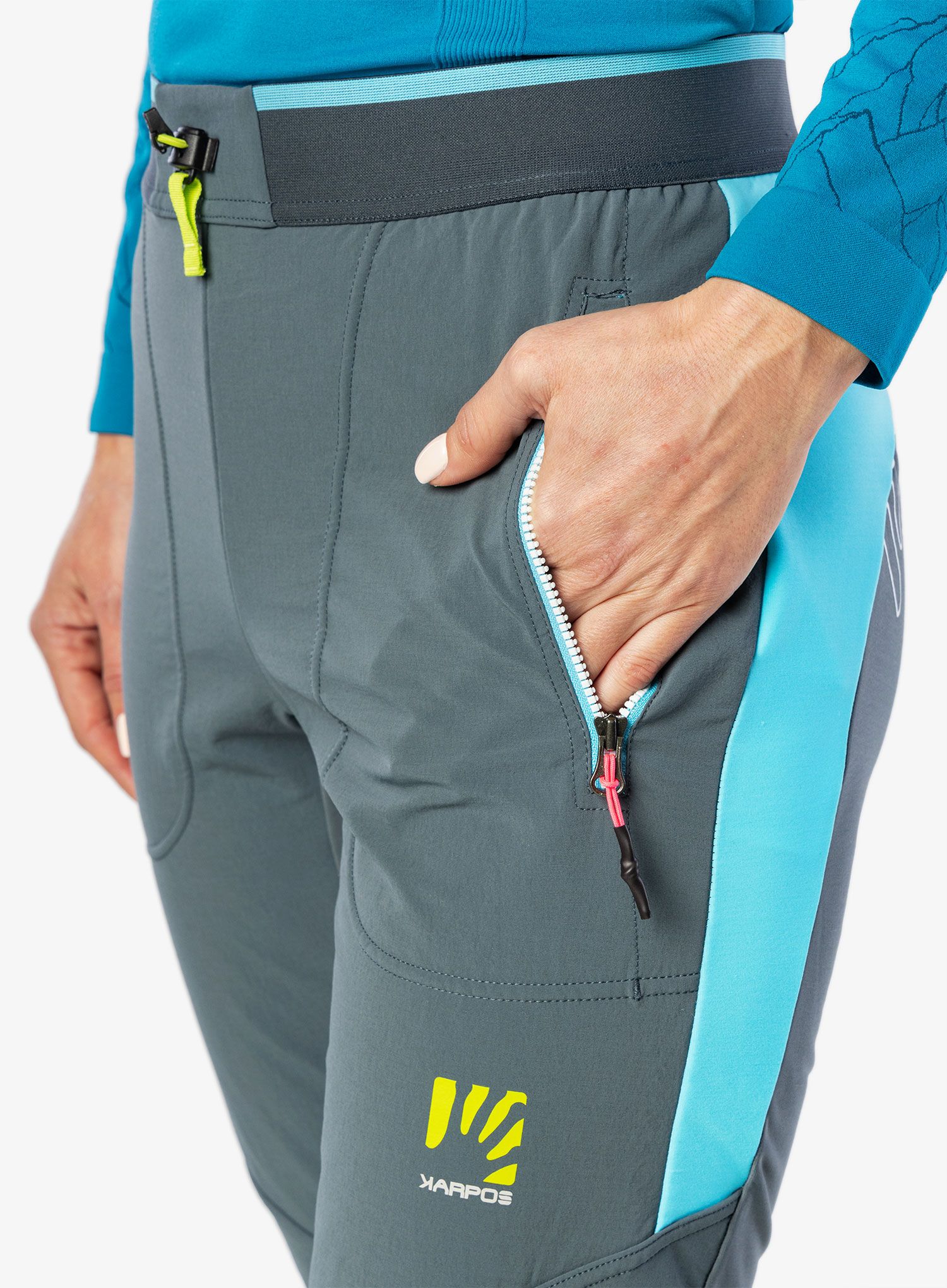 Ženske hlače za turno smučanje Karpos Alagna Plus Evo Pant - dark slate/blue atoll