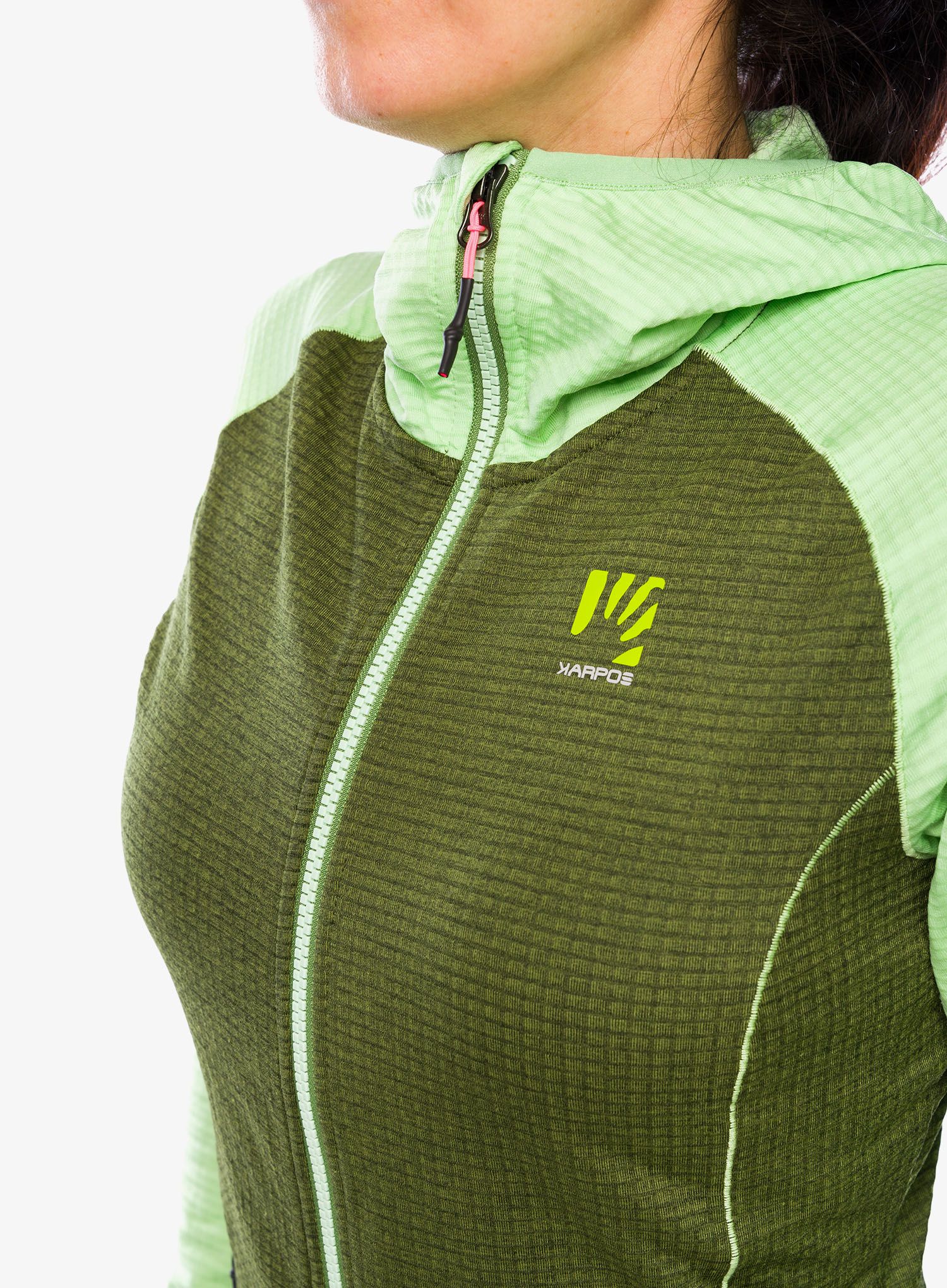 Ženska jopica z zadrgo Karpos Ambrizzola Full-Zip Hoodie - arcadian/cedar green