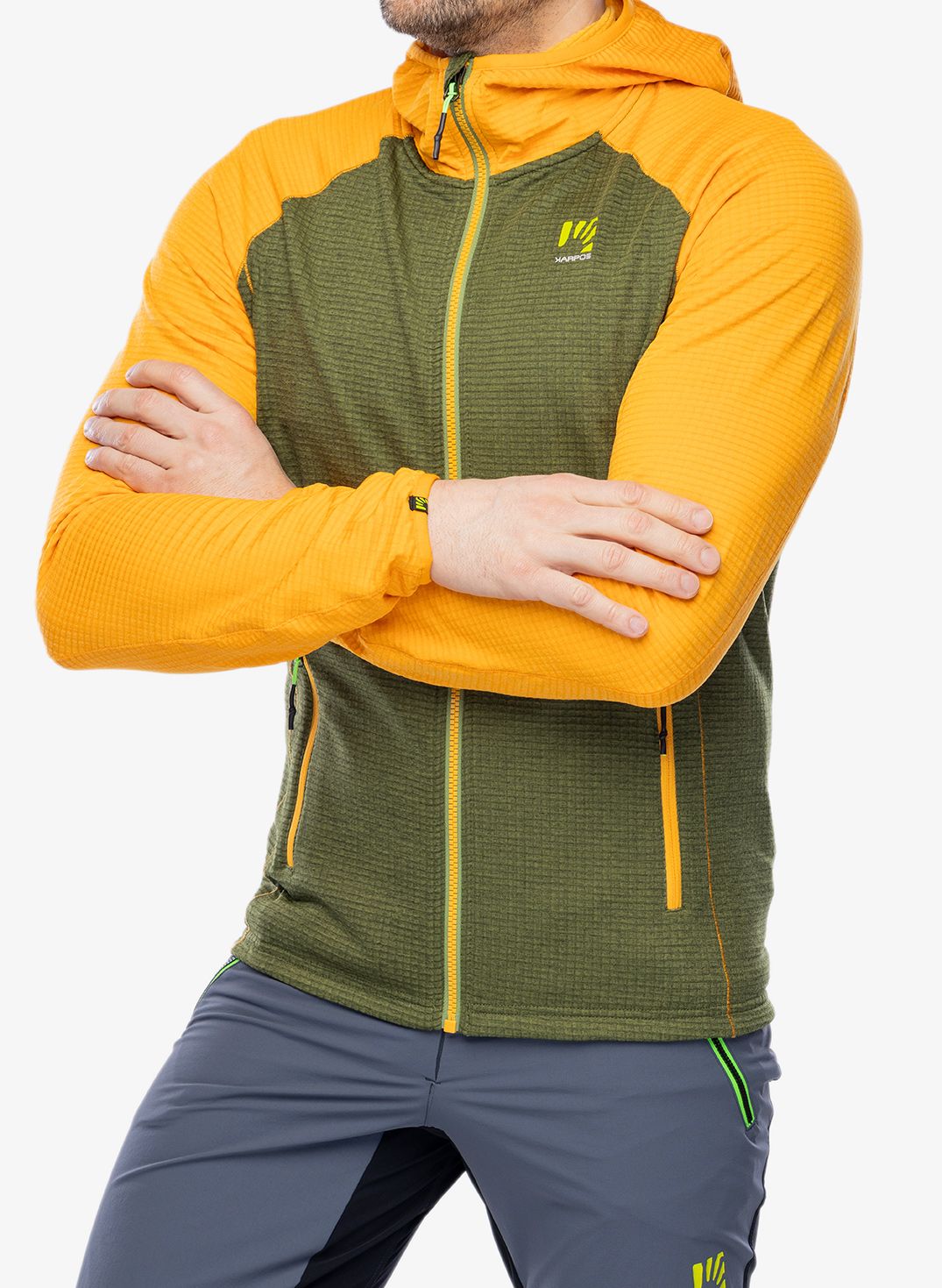 Jopica z zadrgo Karpos Ambrizzola Full-Zip Hoodie - cedar green/radiant