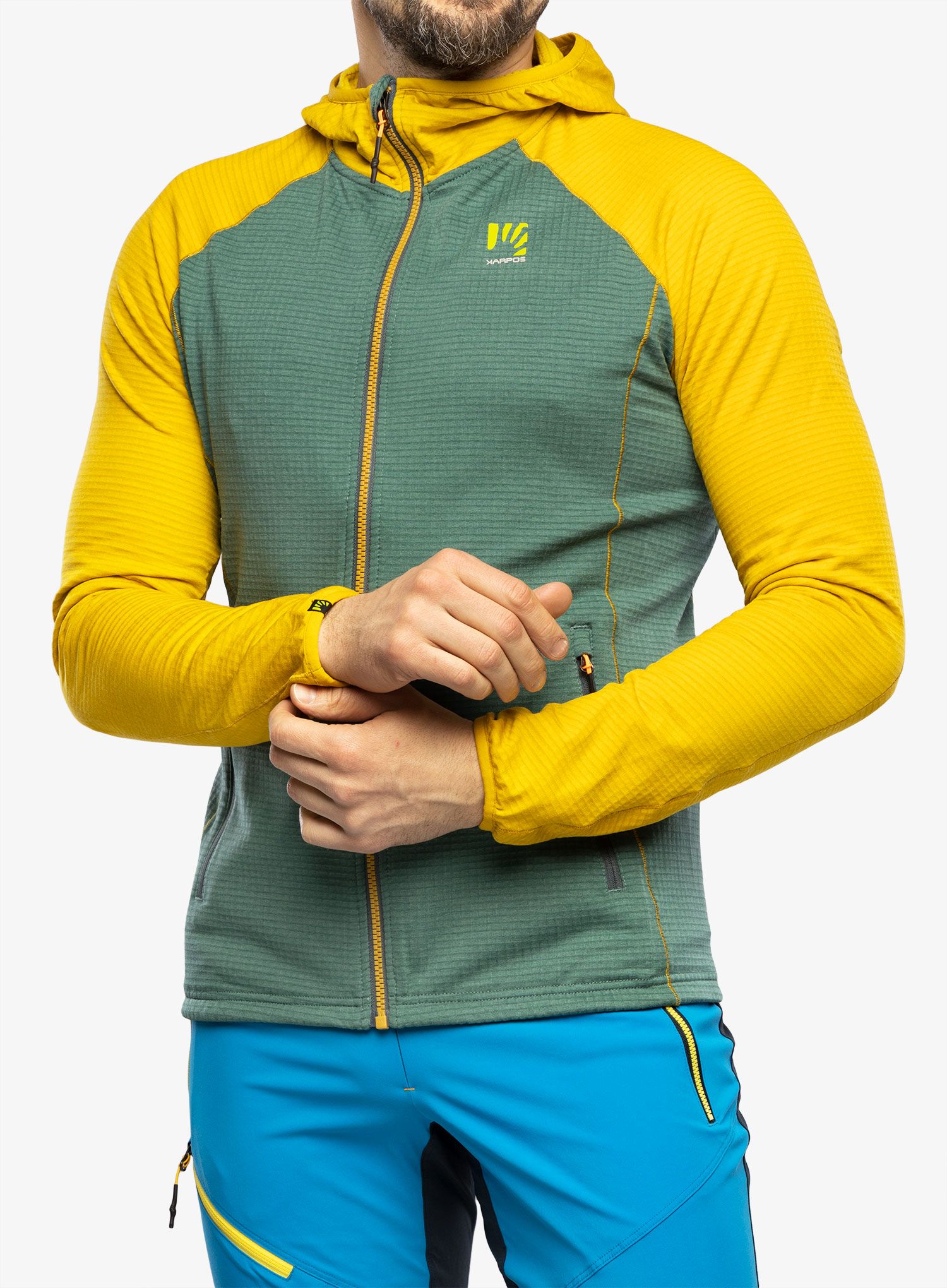 Moška jopica Karpos Ambrizzola Full-Zip Hoodie - north atlantic/lemon curry