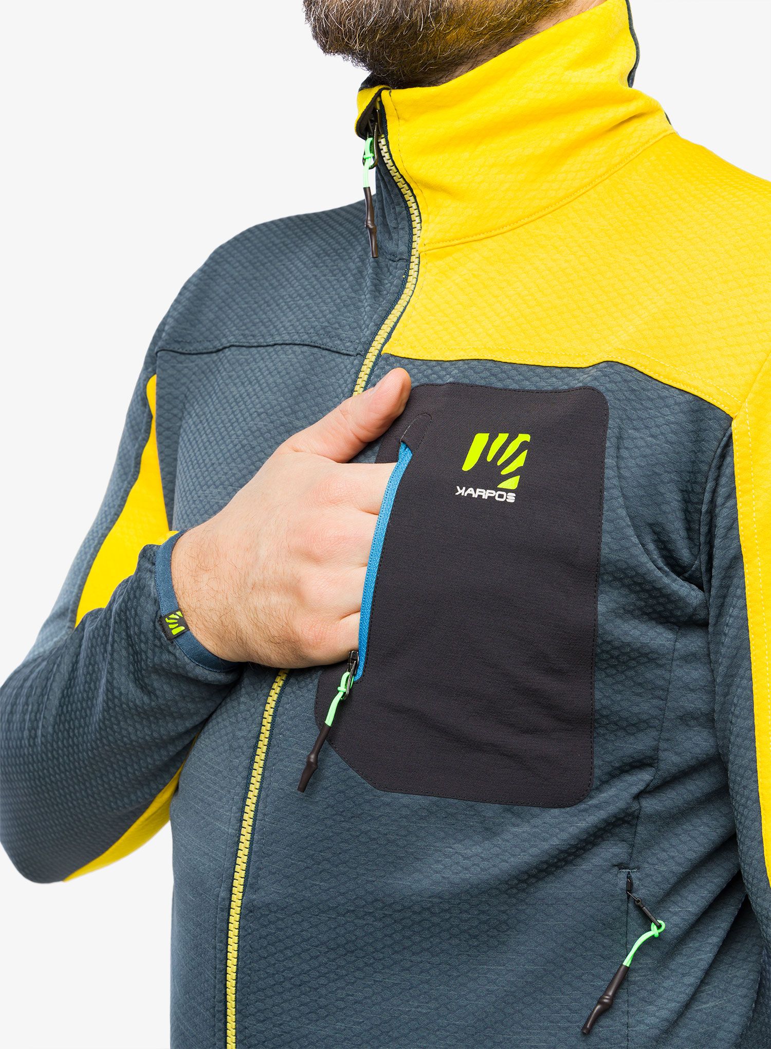 Jopica na zadrgo Karpos Cherz Fleece - midnight/sulphur