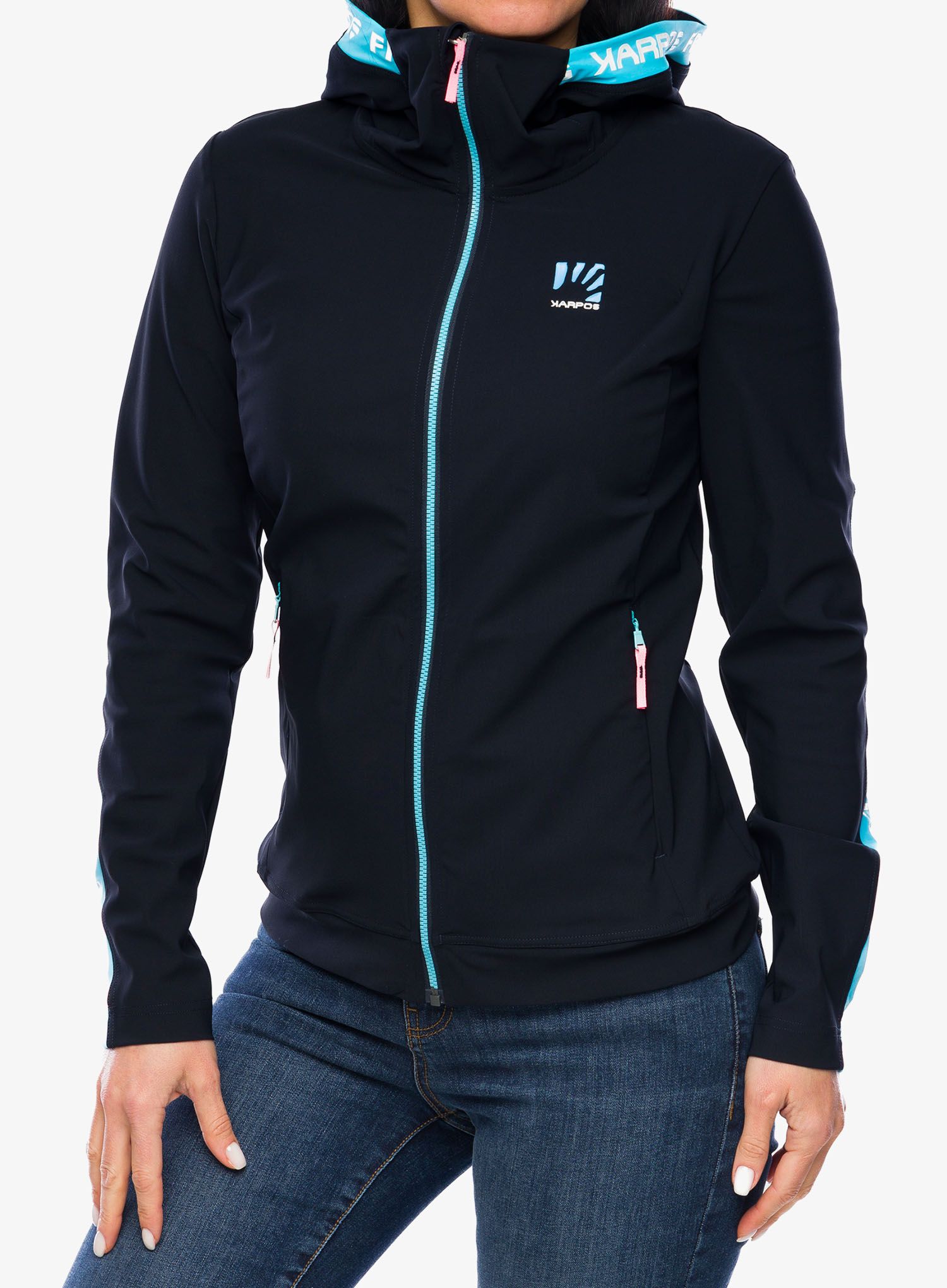 Ženska jopa s kapuco Karpos Easyfrizz Full-Zip Hoodie - sky captain/blue atoll