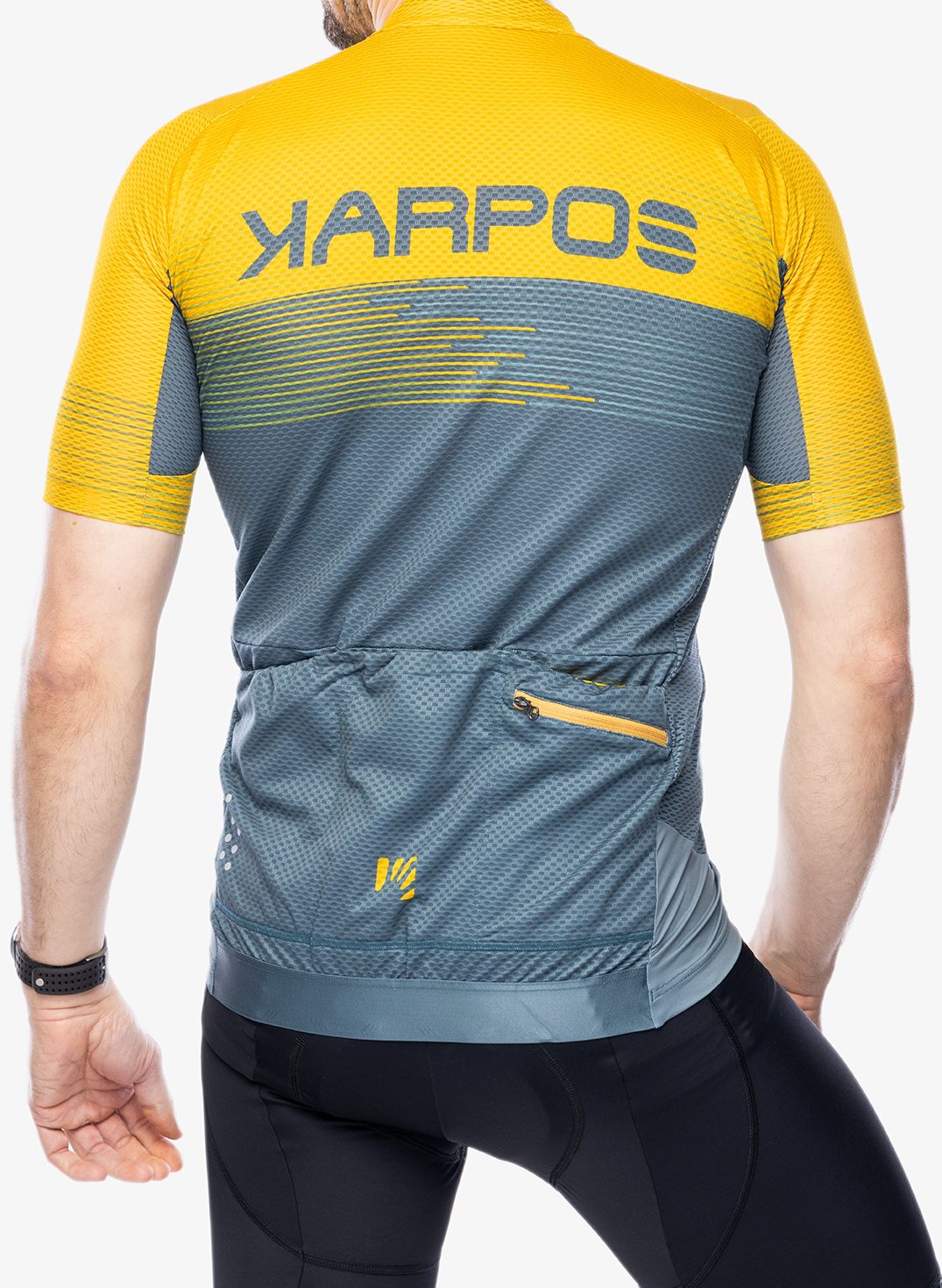 Kolesarska majica Karpos Green Fire Jersey - north atlantic/lemon curry/drk
