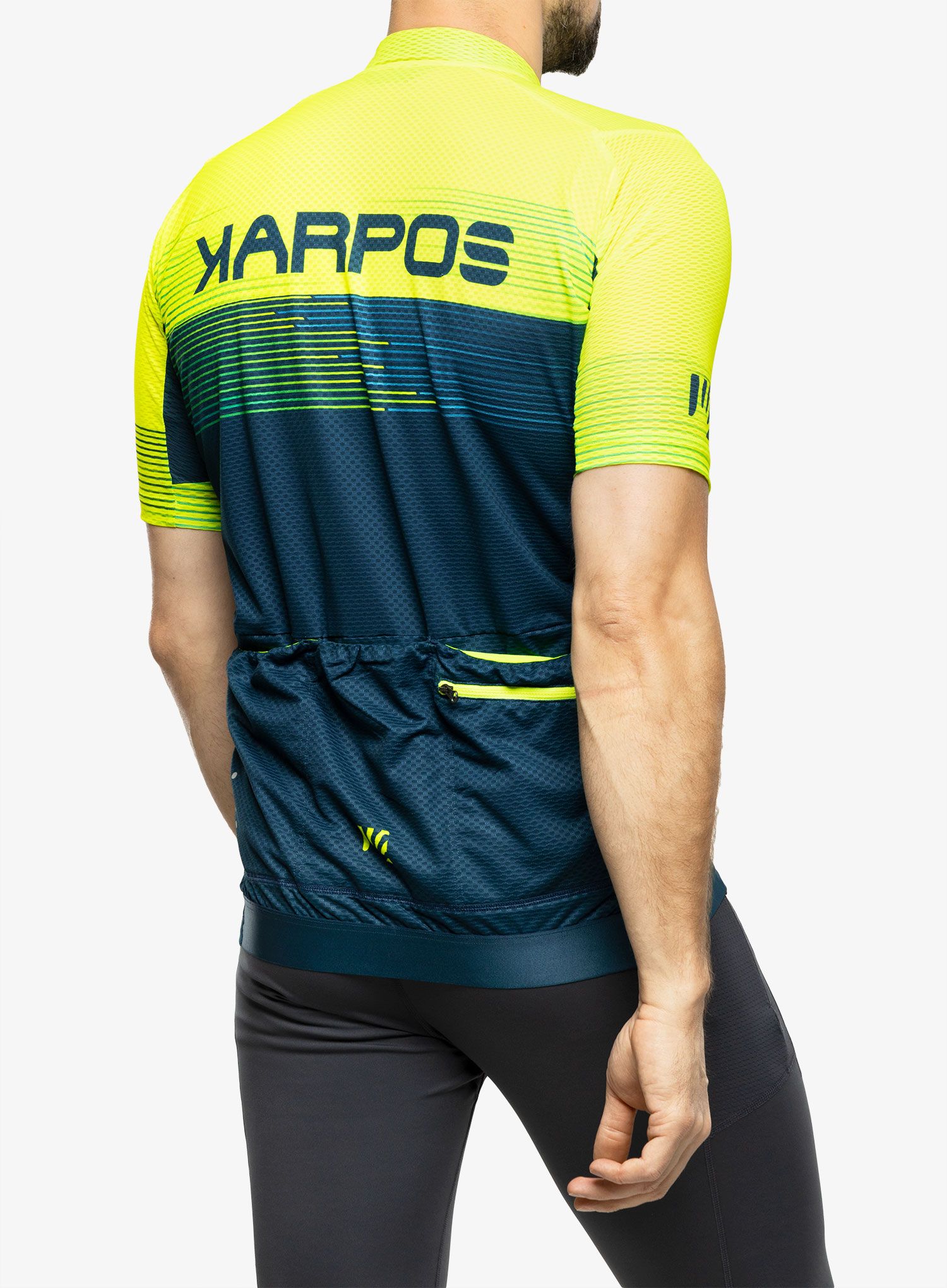 Kolesarska majica Karpos Green Fire Jersey - refl.pond/yellow/enamel blue