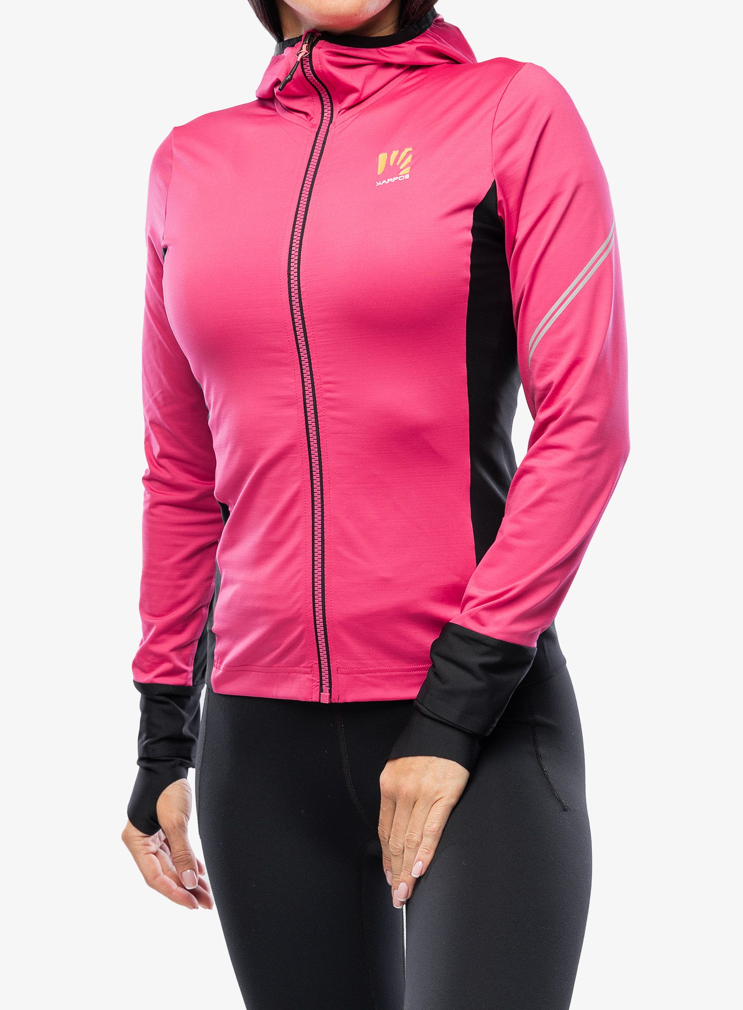 Ženska tekaška jopica Karpos Lavaredo Evo Fleece - pink/black