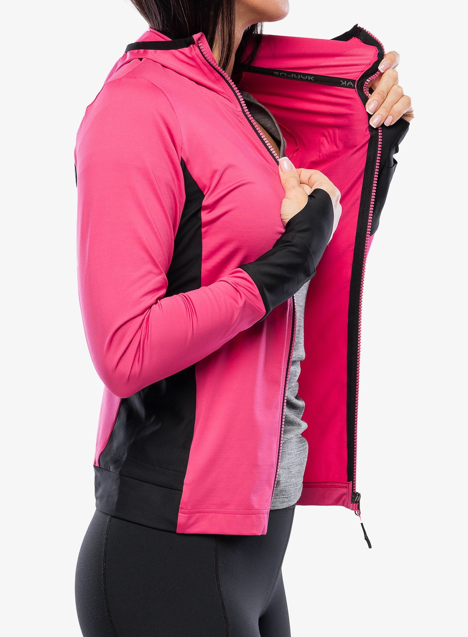 Ženska tekaška jopica Karpos Lavaredo Evo Fleece - pink/black