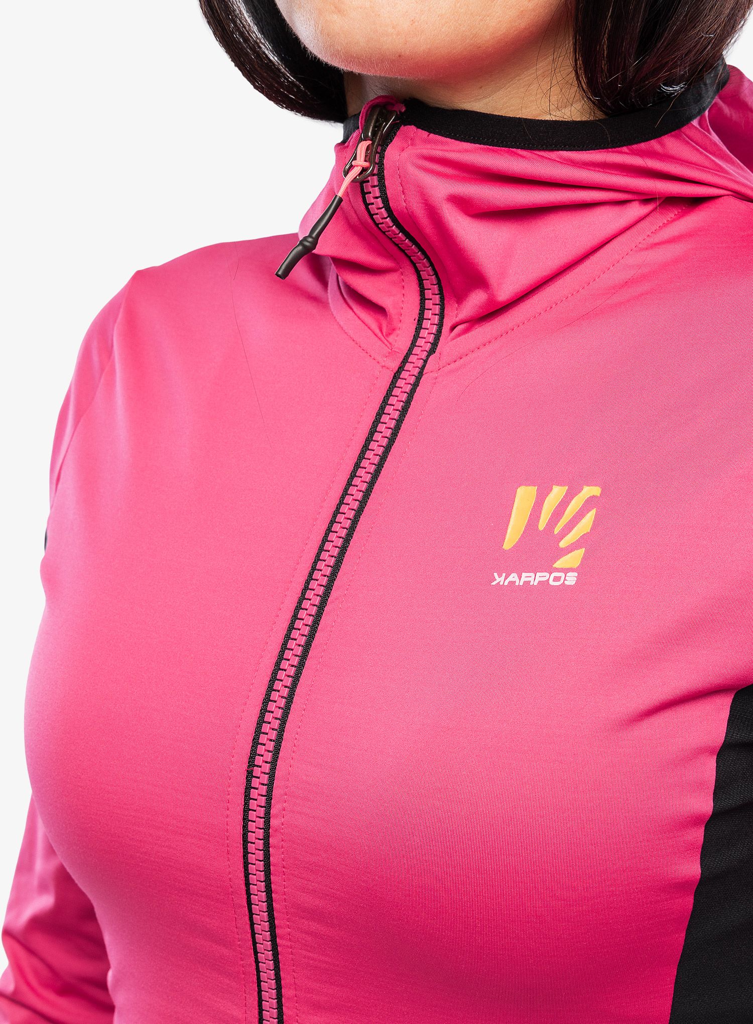 Ženska tekaška jopica Karpos Lavaredo Evo Fleece - pink/black