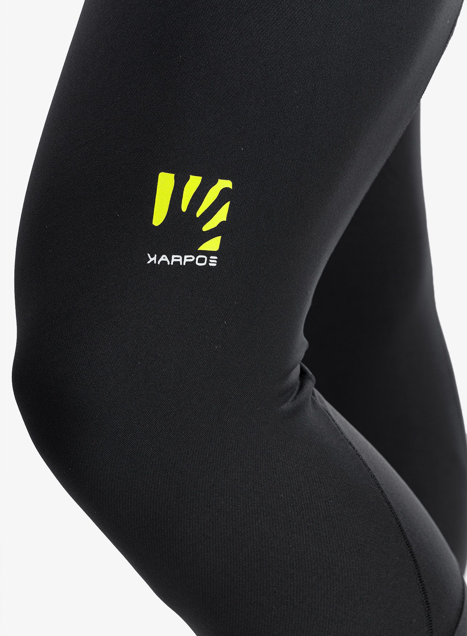 Moške pajkice za tek Karpos Lavaredo Winter Tight - black/lime green/grenadine