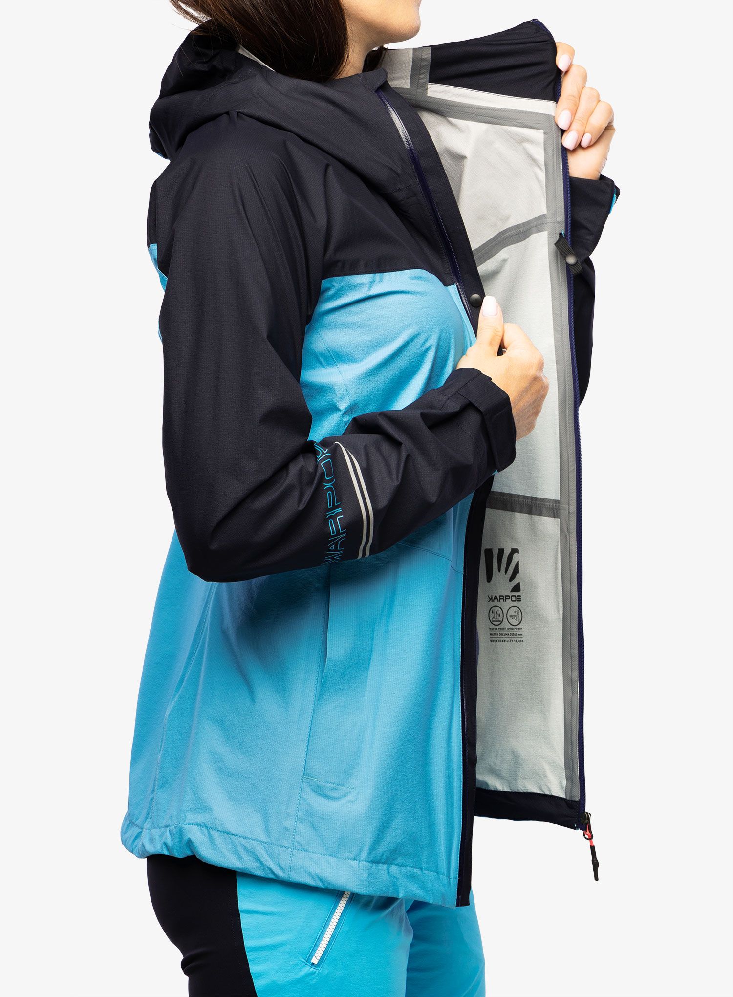 Ženska nepremočljiva jakna Karpos Lot Rain Jacket - blue atoll/sky captain