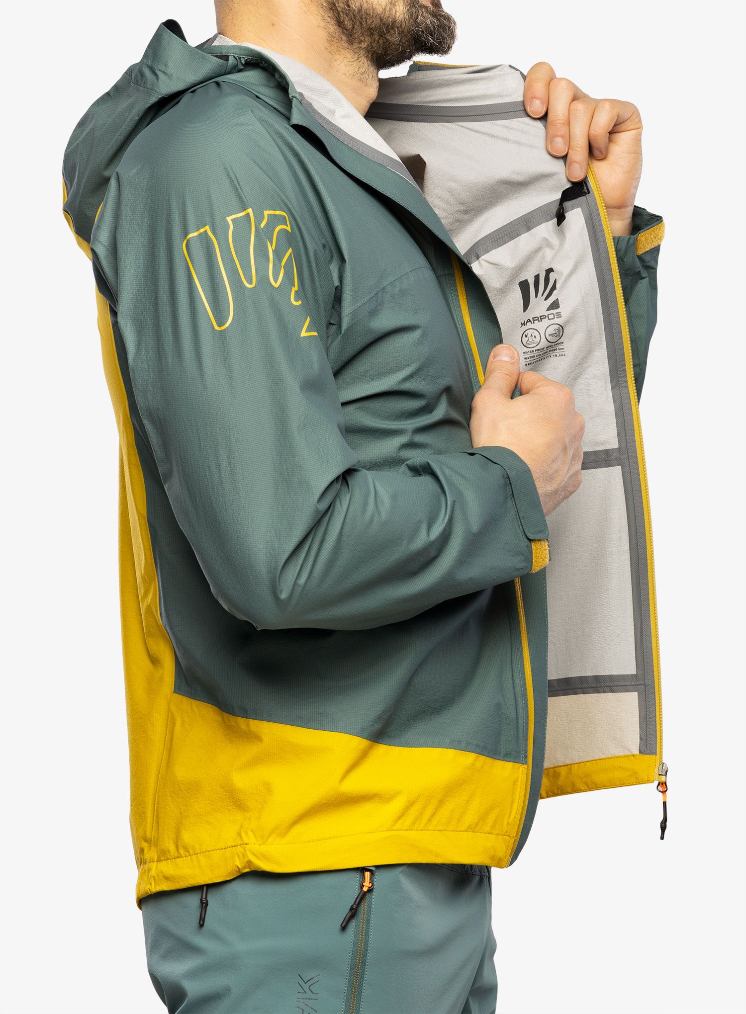 Nepremočljiva jakna Karpos Lot Rain Jacket - north atlantic/lemon curry