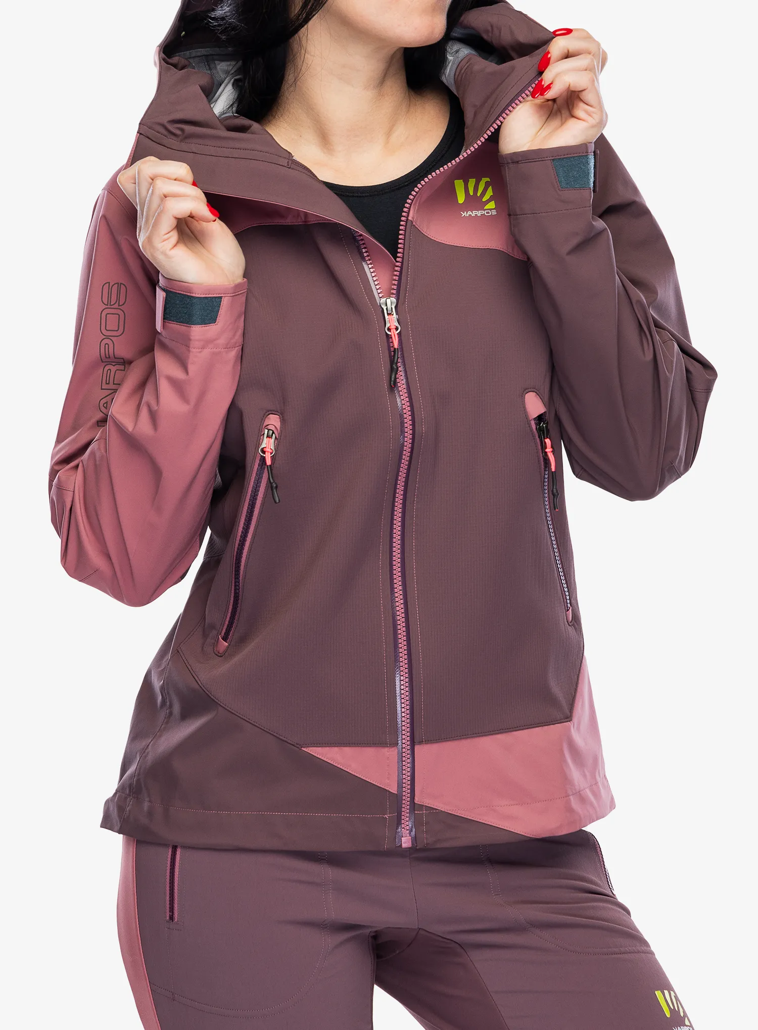 Ženska jakna za turno smučanje Karpos Marmolada Jacket - huckleberry/deco rose