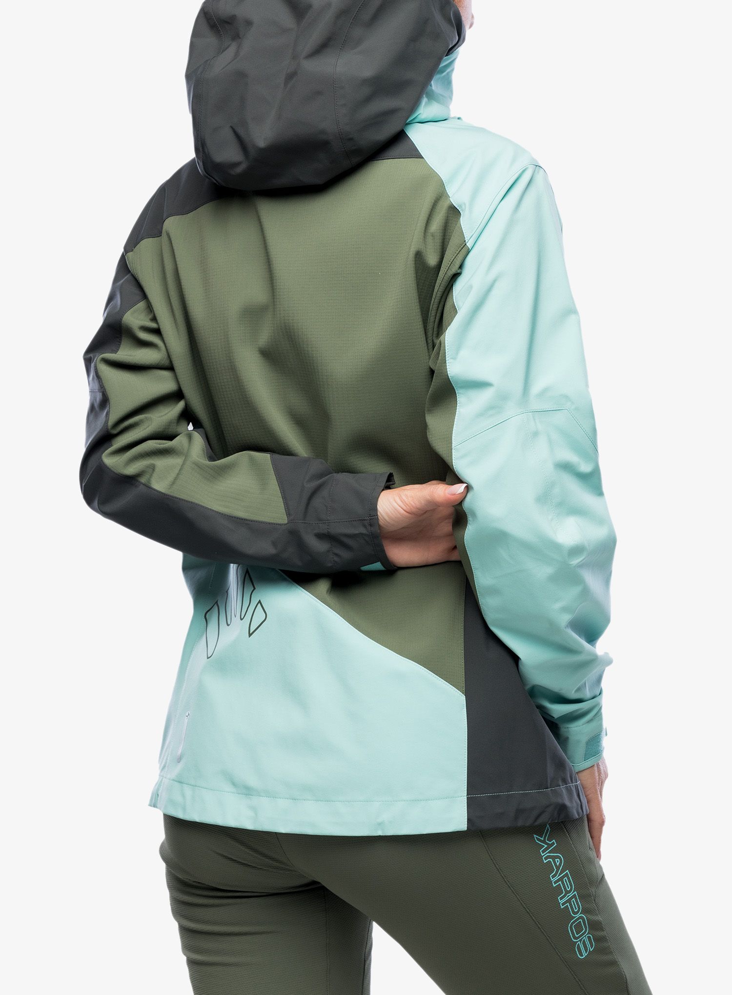 Ženska jakna za turno smučanje Karpos Marmolada Jacket - thyme/aqua sky/black sand