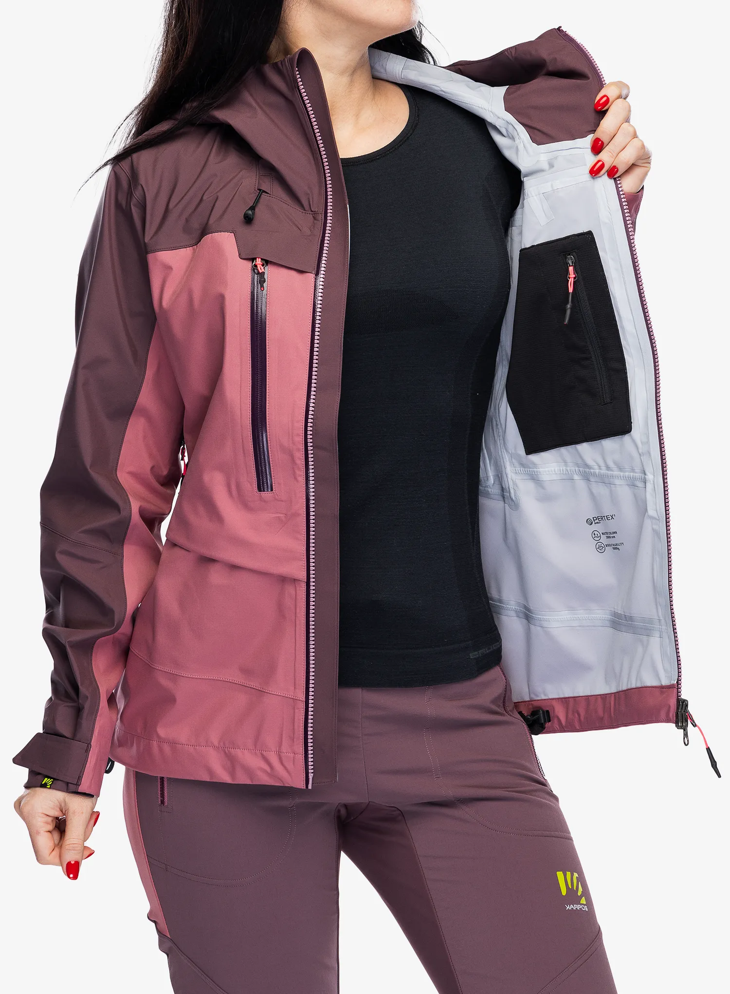 Ženska jakna za turno smučanje Karpos Midi Shell Jacket - deco rose/huckleberry