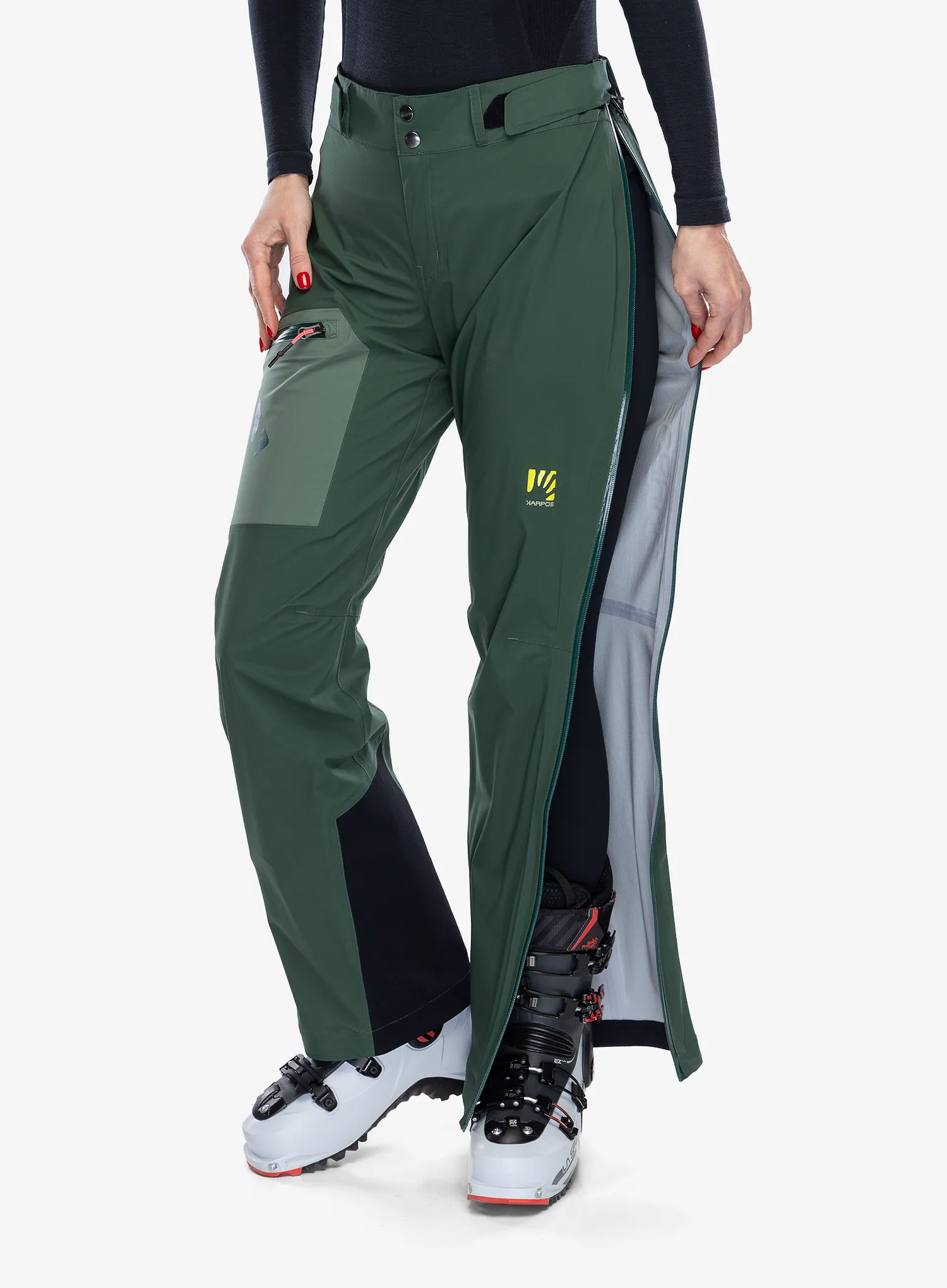 Ženske hlače Karpos Valsesia Shell Pants - jungle green/duck green