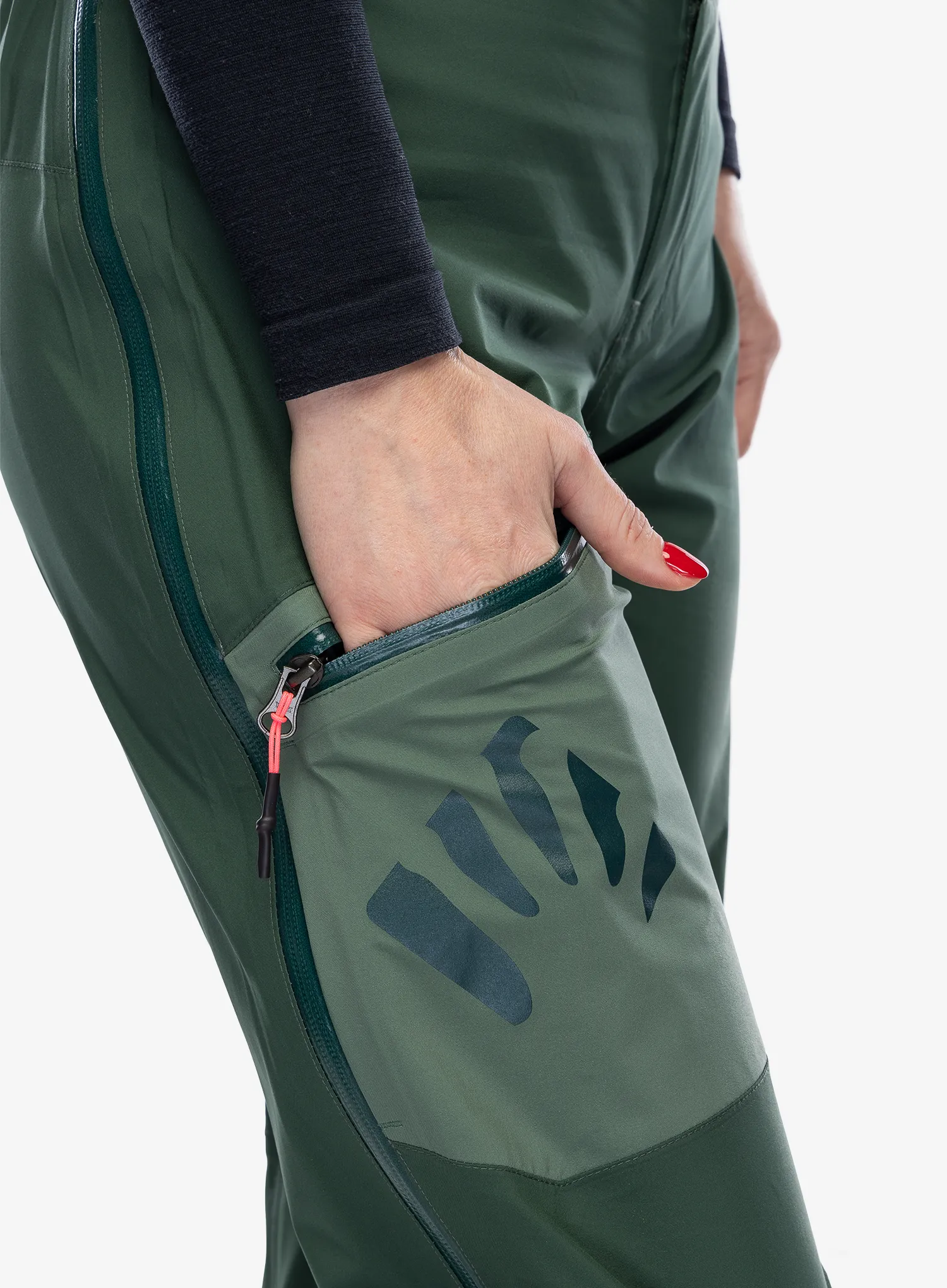 Ženske hlače Karpos Valsesia Shell Pants - jungle green/duck green