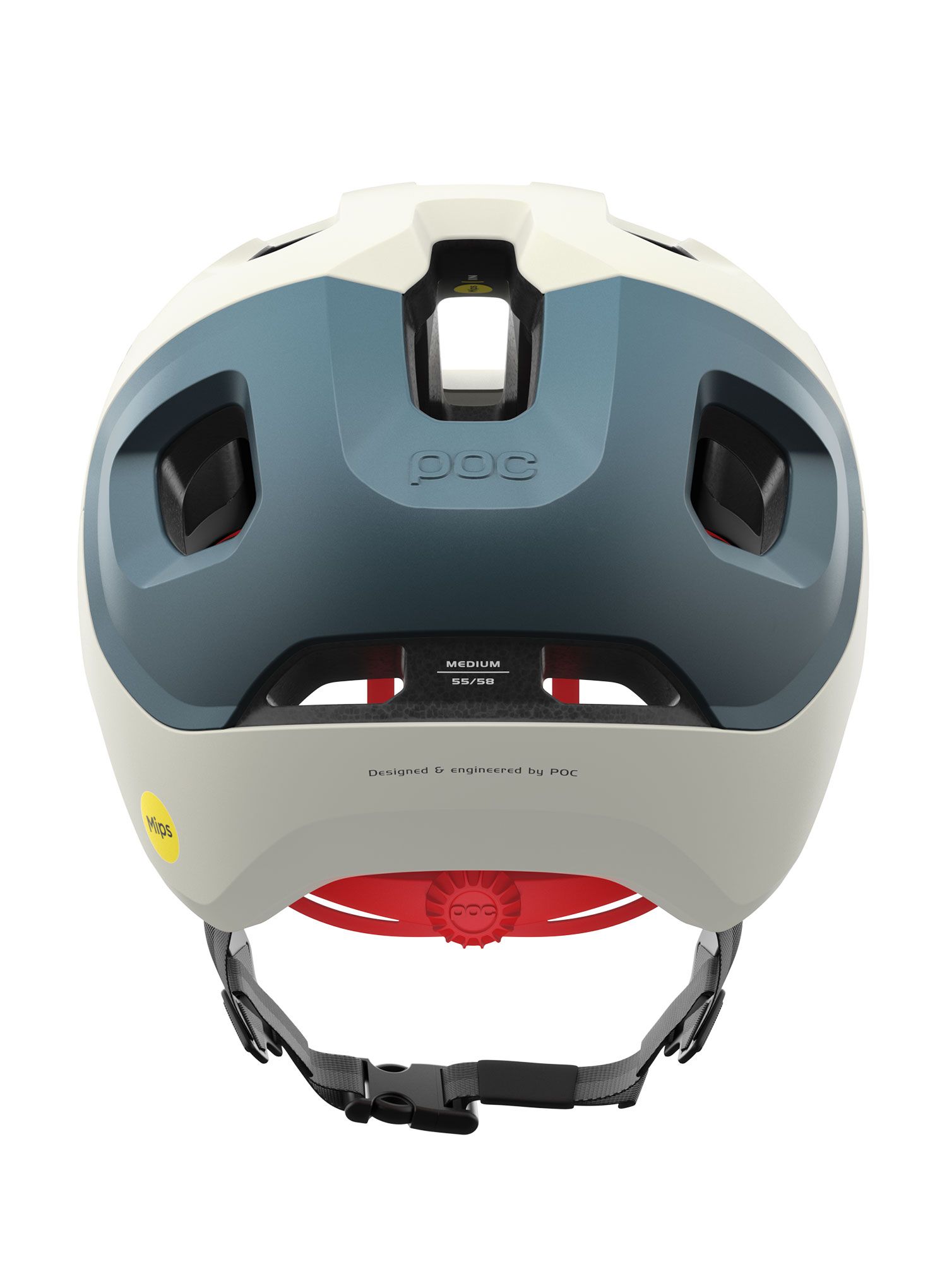 Kolesarska čelada POC Axion Race Mips - selentine white/calcite blue