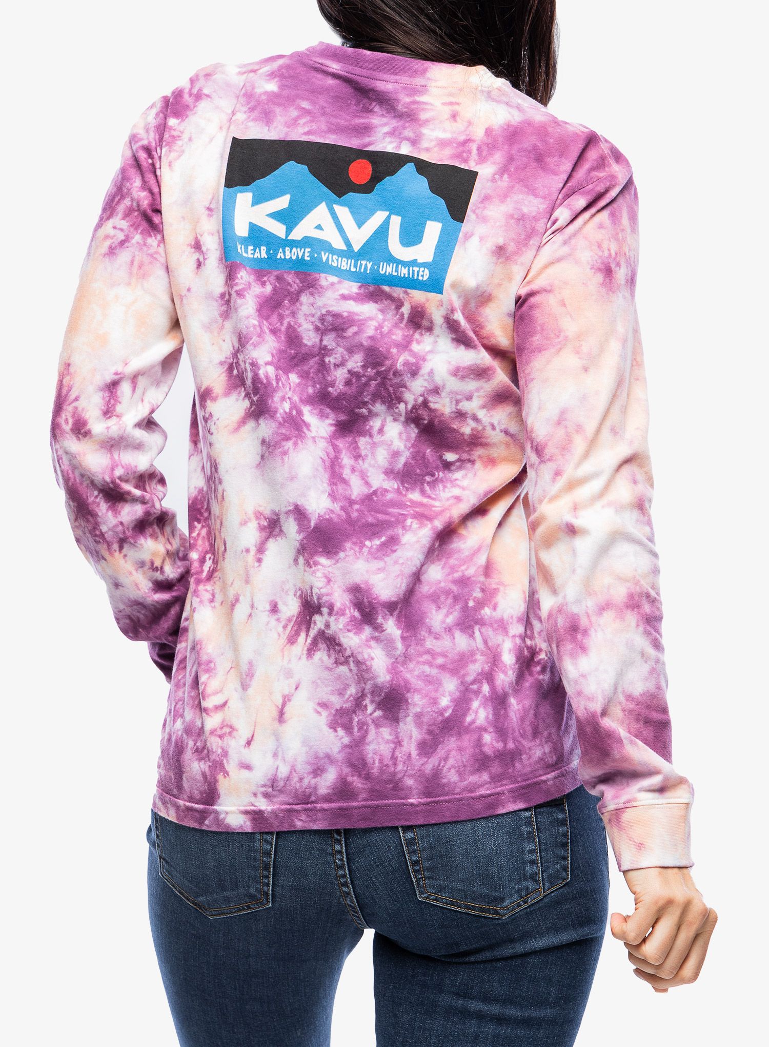 Ženska majica z dolgimi rokavi Kavu Forever Kavu LS - pink blaze tie dye