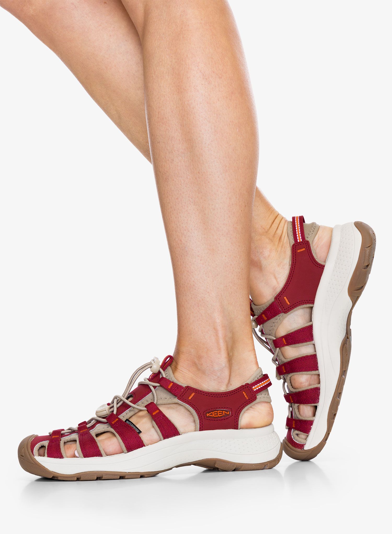 Ženski pohodniški sandali Keen Astoria West Sandal - merlot/scarlet ibis