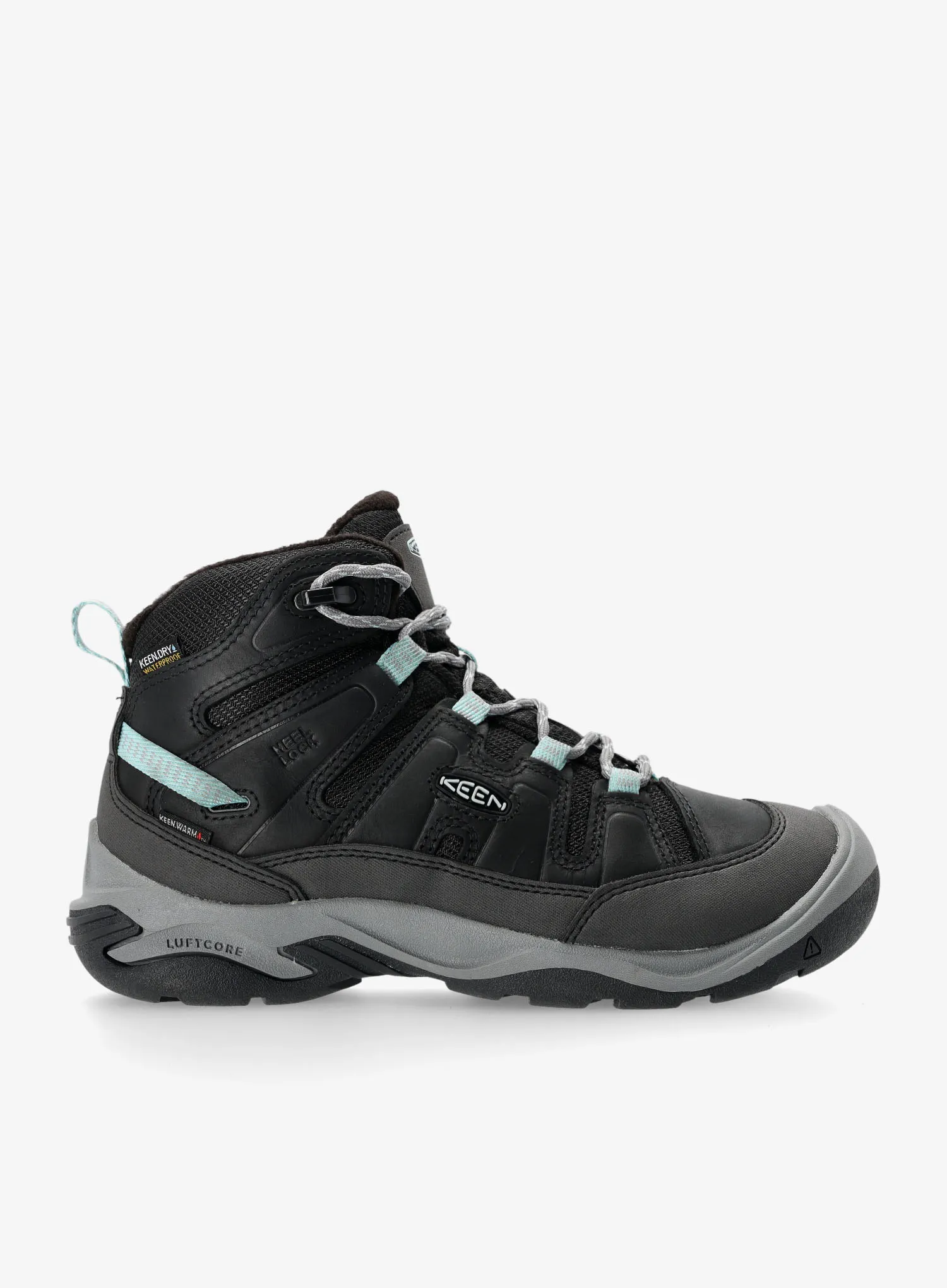 Ženski čevlji Keen Circadia Mid WP - black/cloud blue