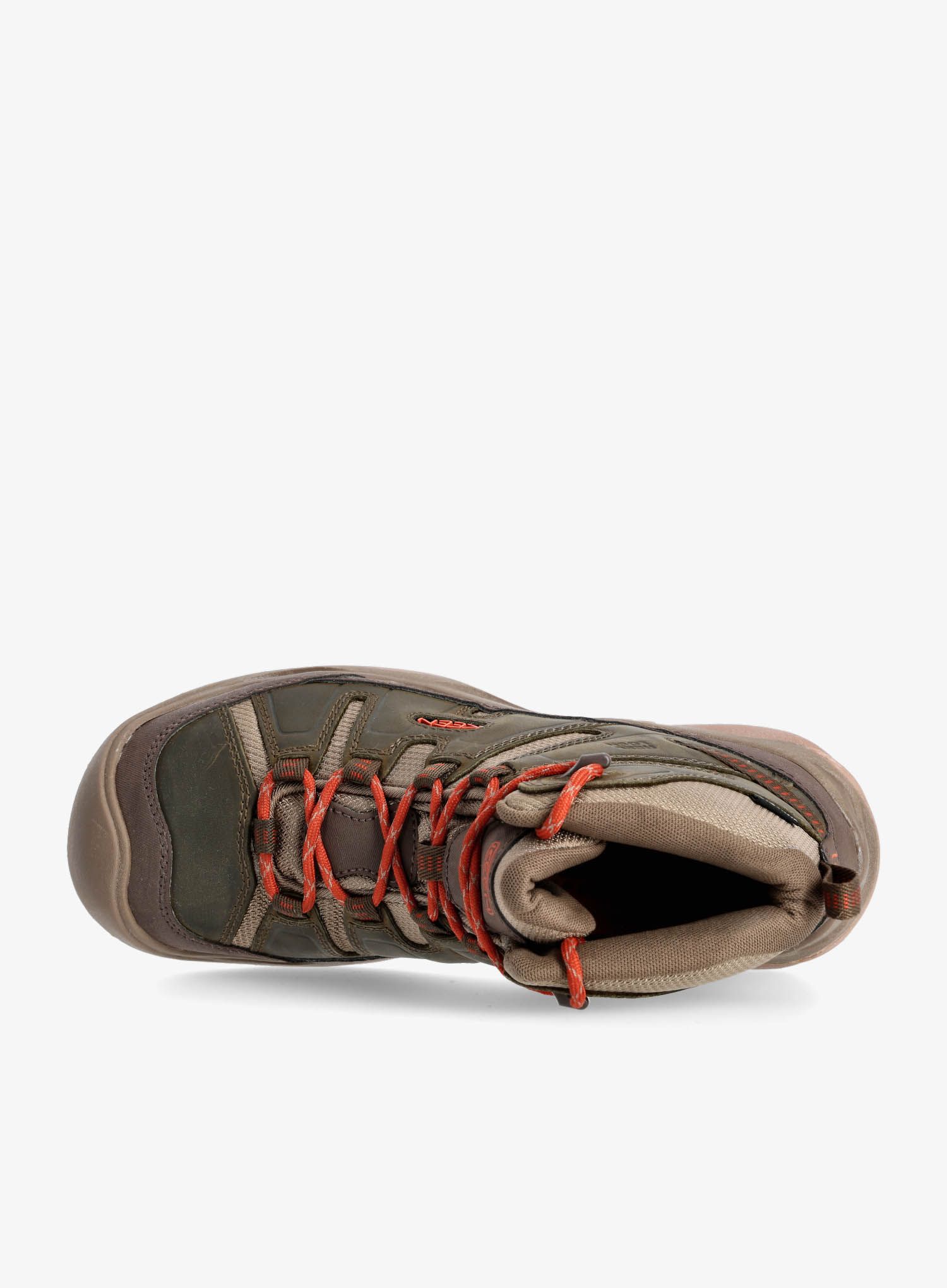 Moški pohodniški čevlji Keen Circadia Mid WP - dark olive/potters clay