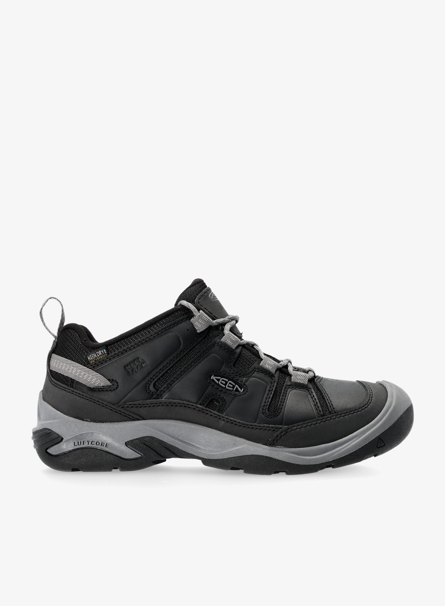 Moški pohodniški čevlji Keen Circadia WP - black/steel grey