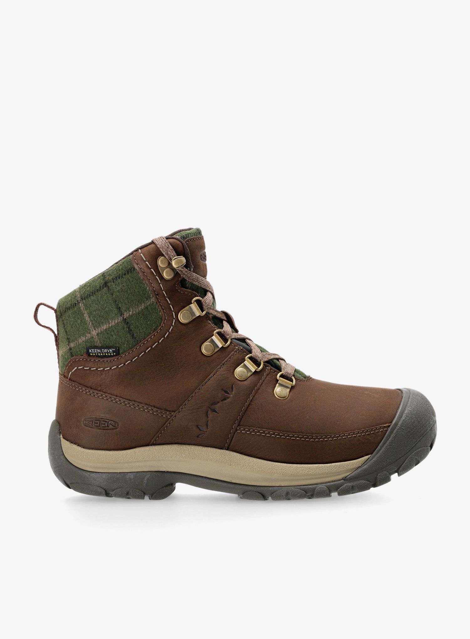 Ženski pohodniški čevlji Keen Kaci III Winter Mid WP - dark earth/green plaid