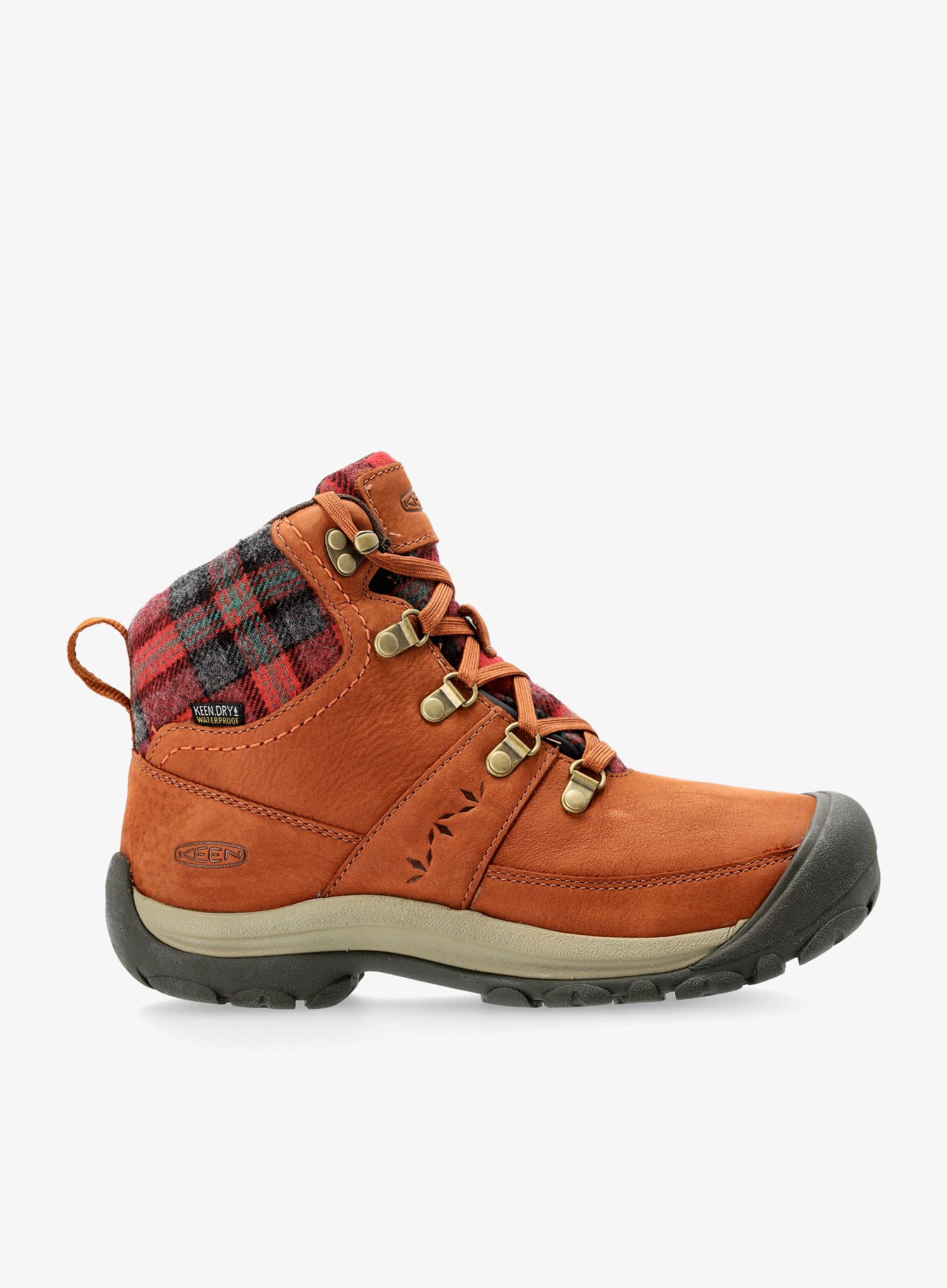 Ženski pohodniški čevlji Keen Kaci III Winter Mid WP - tortoise shell/red plaid
