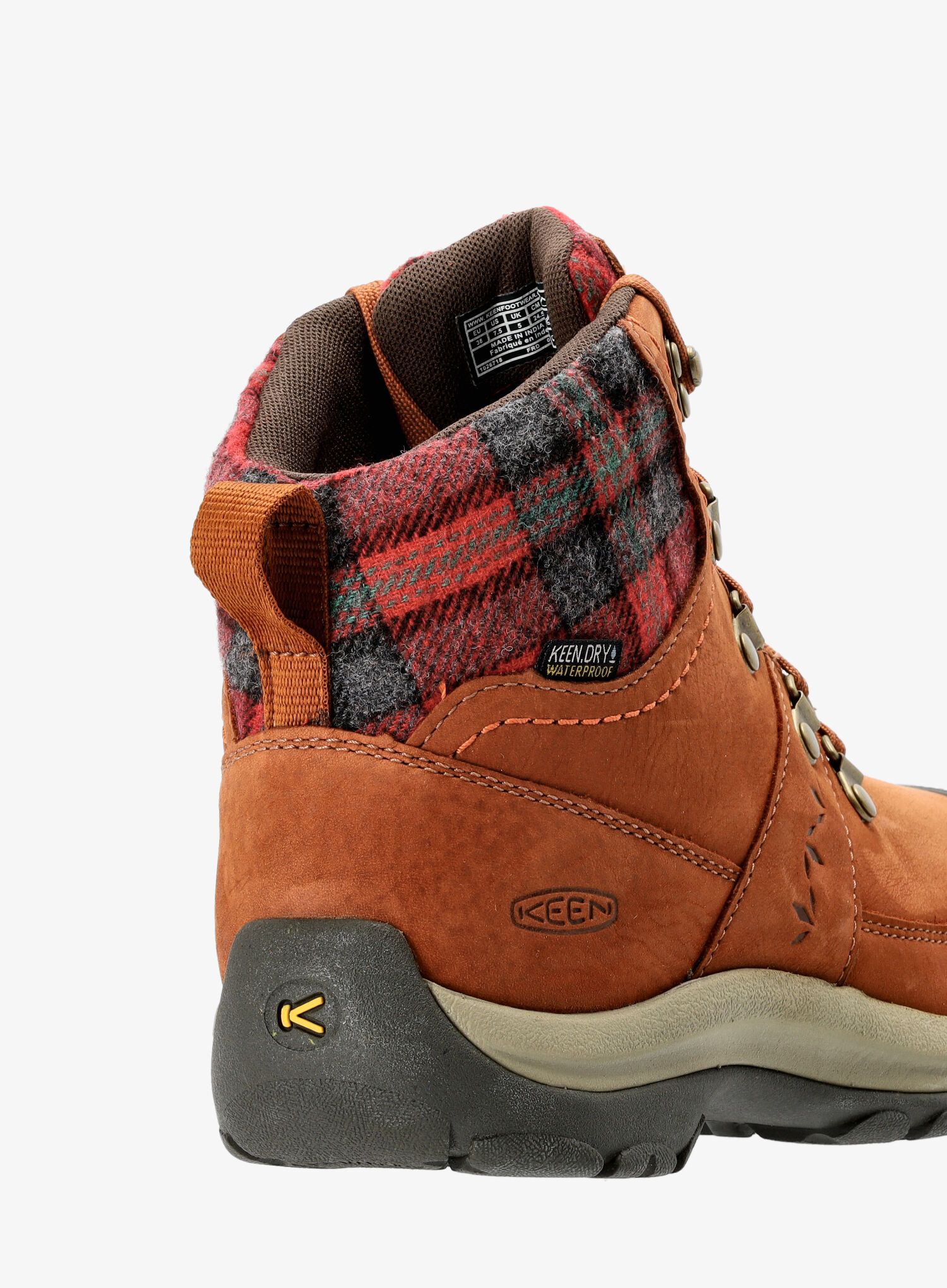 Ženski pohodniški čevlji Keen Kaci III Winter Mid WP - tortoise shell/red plaid