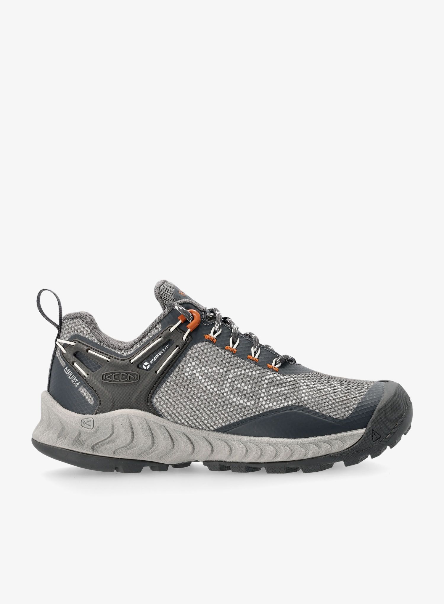 Ženski pohodniški čevlji Keen Nxis Evo WP - steel grey/keen maple