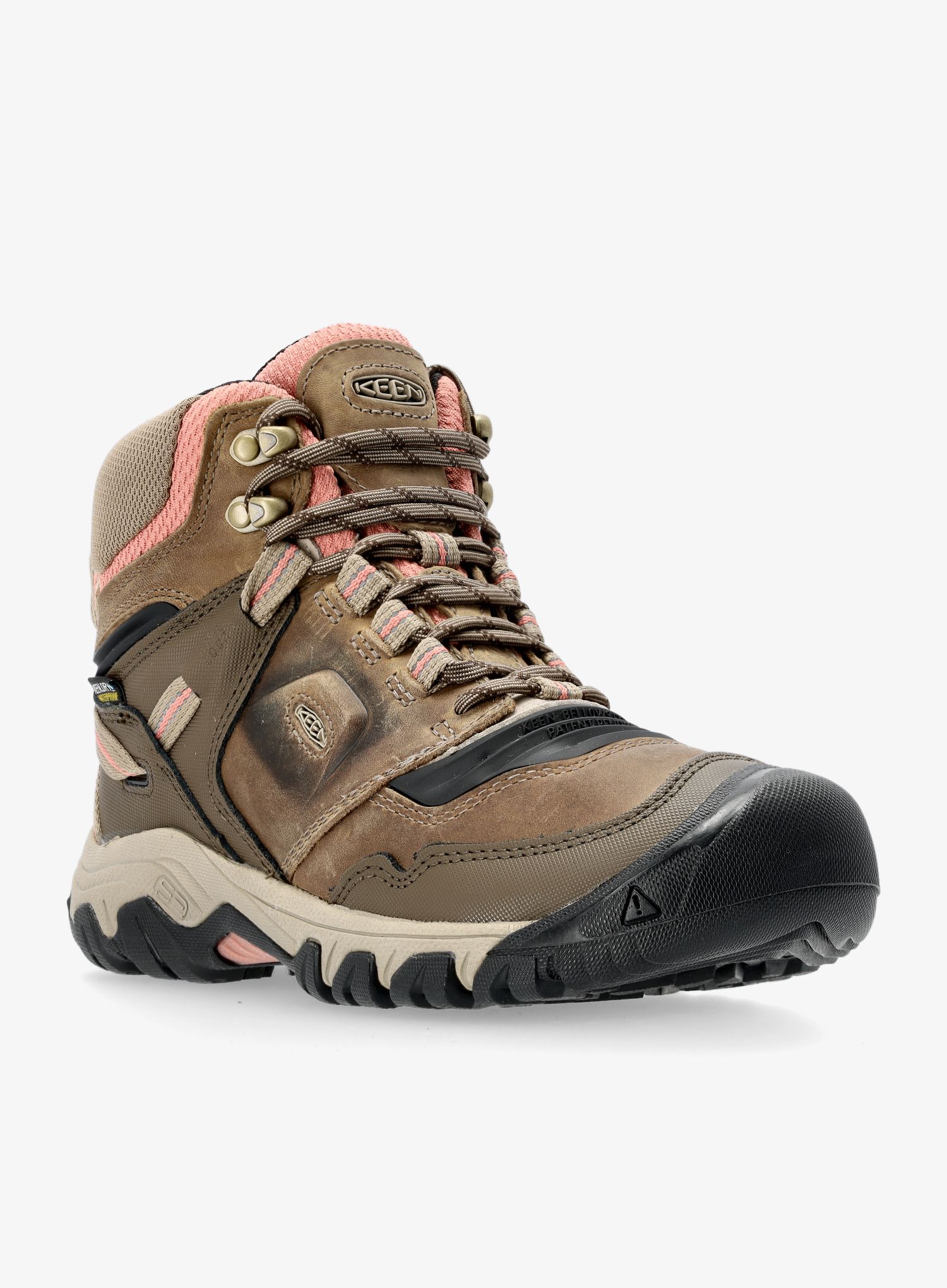 Ženski pohodniški čevlji Keen Ridge Flex Mid WP - timberwolf/brick dust