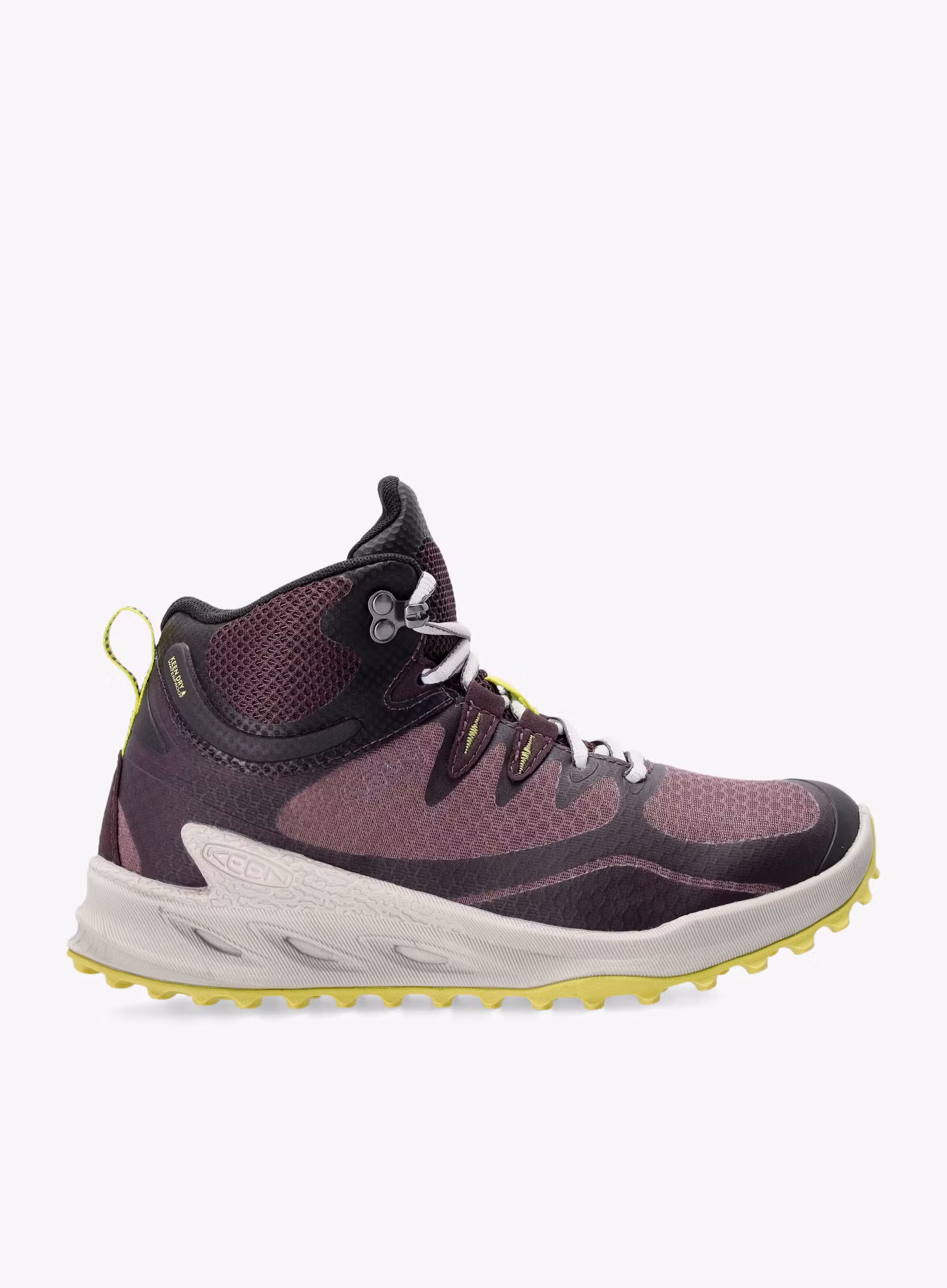 Ženski pohodniški čevlji Keen Zionic Mid WP - black plum/daiquiri green