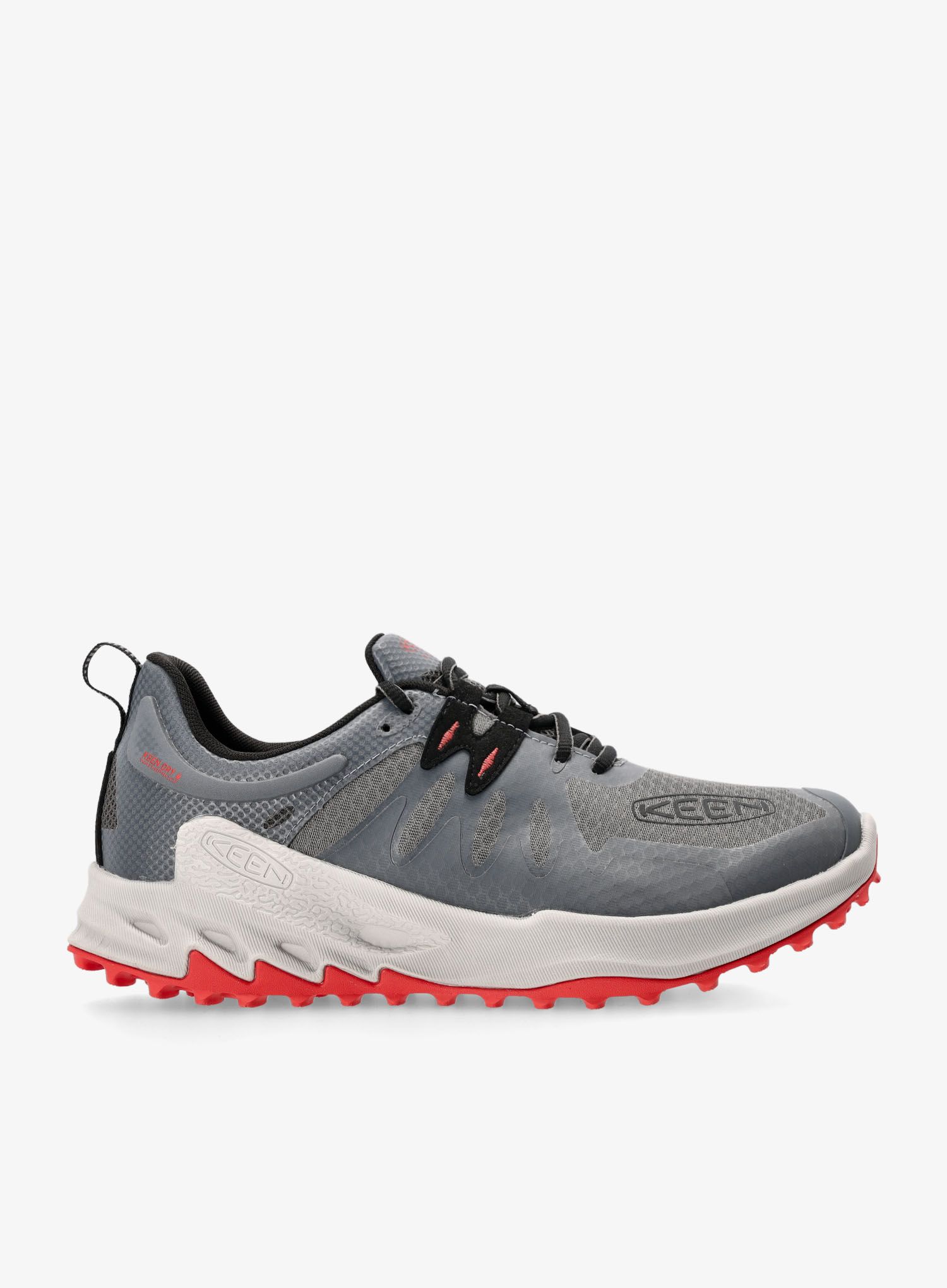 Pohodniški čevlji Keen Zionic WP - steel grey/poppy red