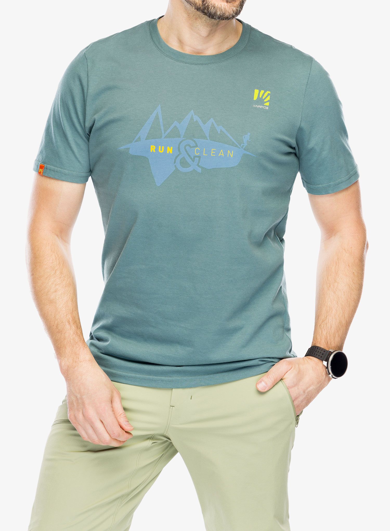 Bombažna majica Karpos Sport&Clean T-Shirt - run/north atlantic