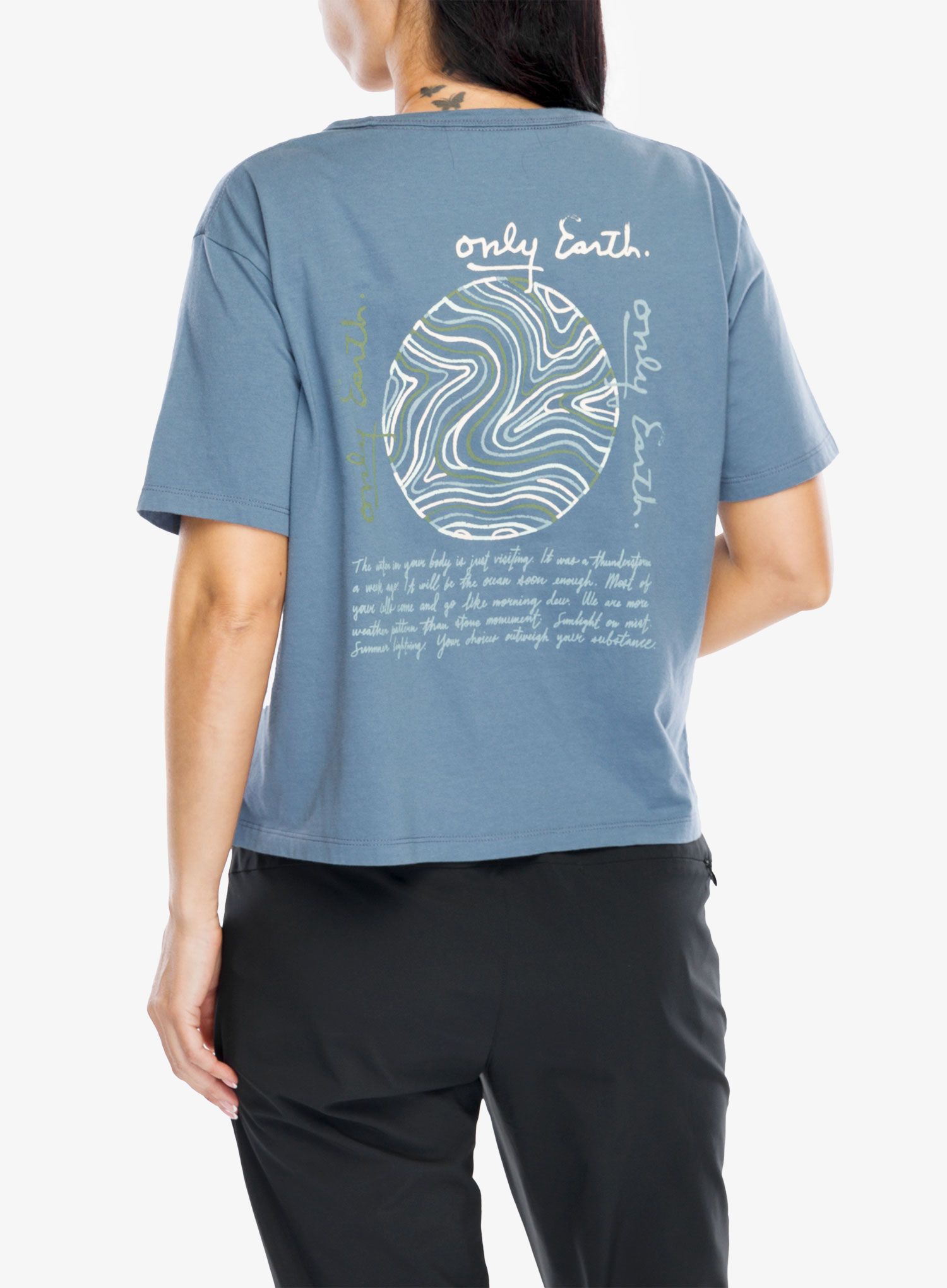 Ženska bombažna majica Patagonia CTA Easy Cut Organic T-Shirt - earth currents utility blue