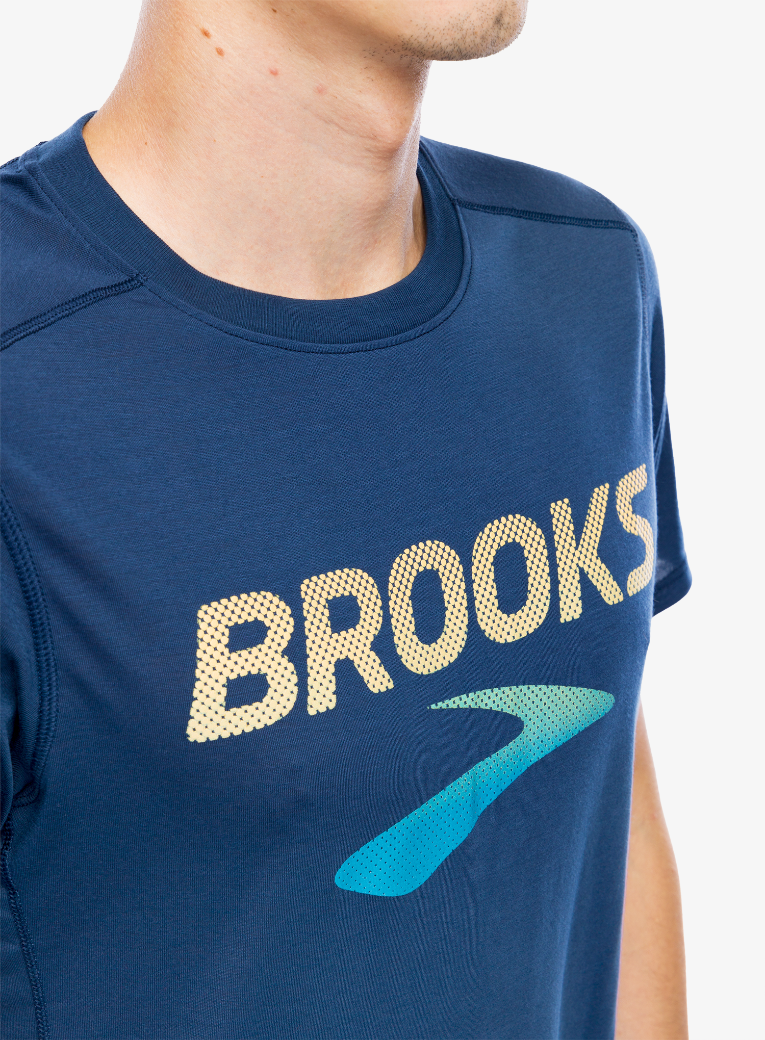 Tekaška majica Brooks Distance Short Sleeve 3.0 - blue slate/BR logo