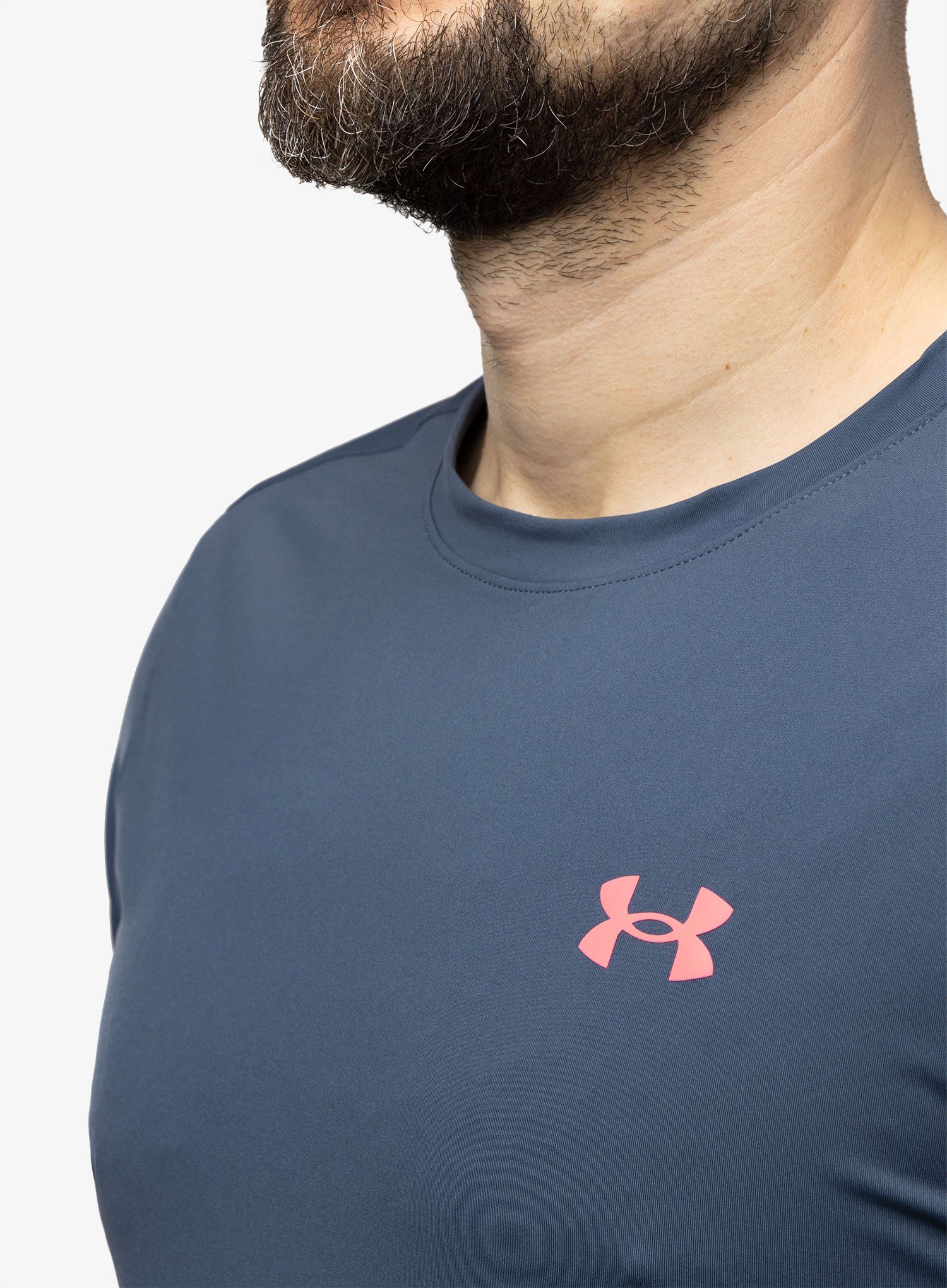 Majica za tek Under Armour Iso-Chill Laser Heat SS - downpour gray/pink/reflective