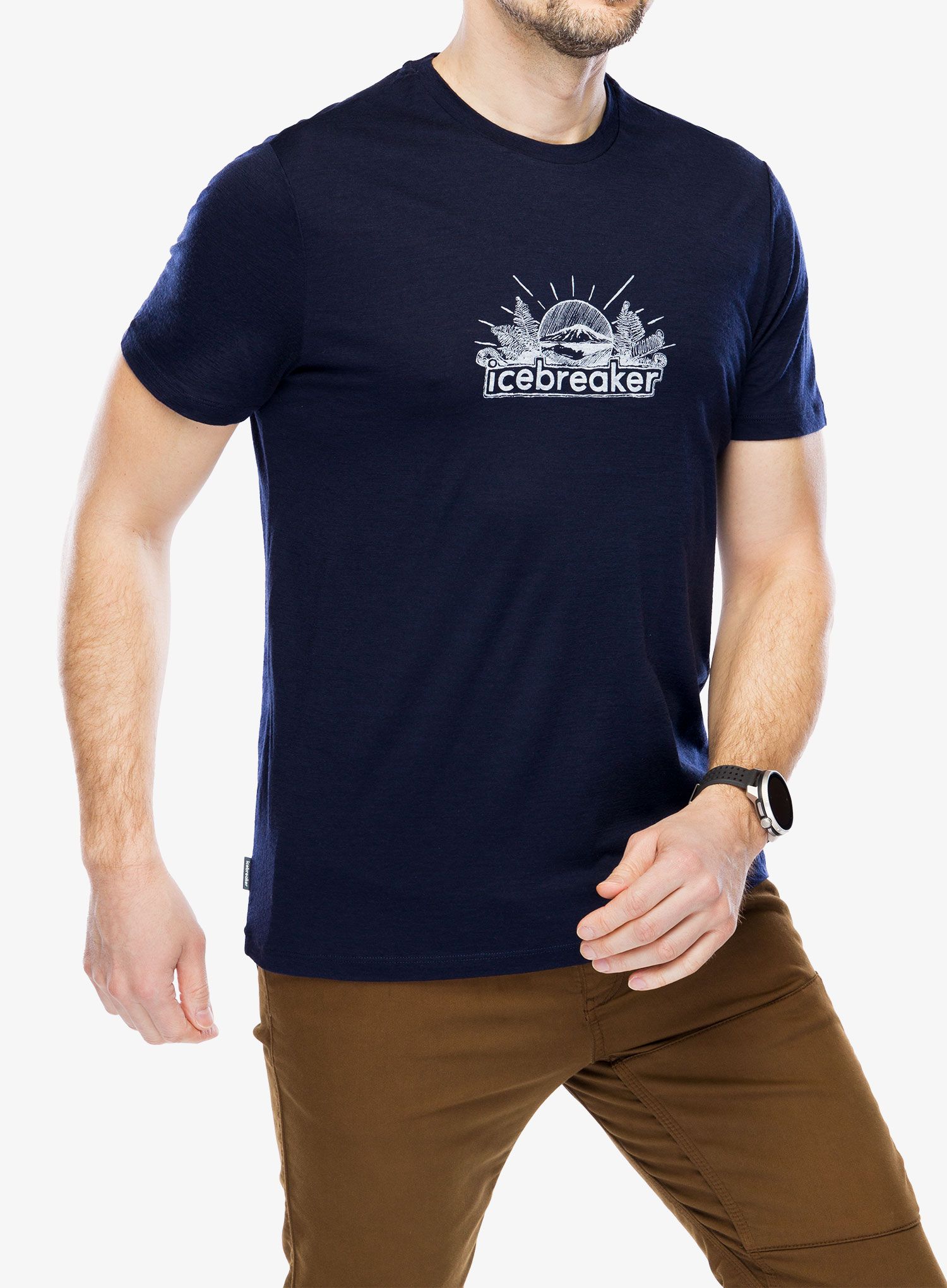 Merino majica Icebreaker Merino 150 Tech Lite III SS Tee IB Grown Naturally - midnight navy