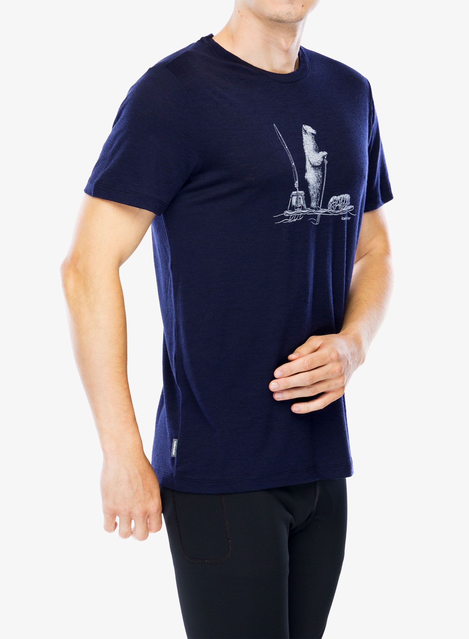 Merino majica Icebreaker Merino 150 Tech Lite SS T Polar Paddle - midnight navy