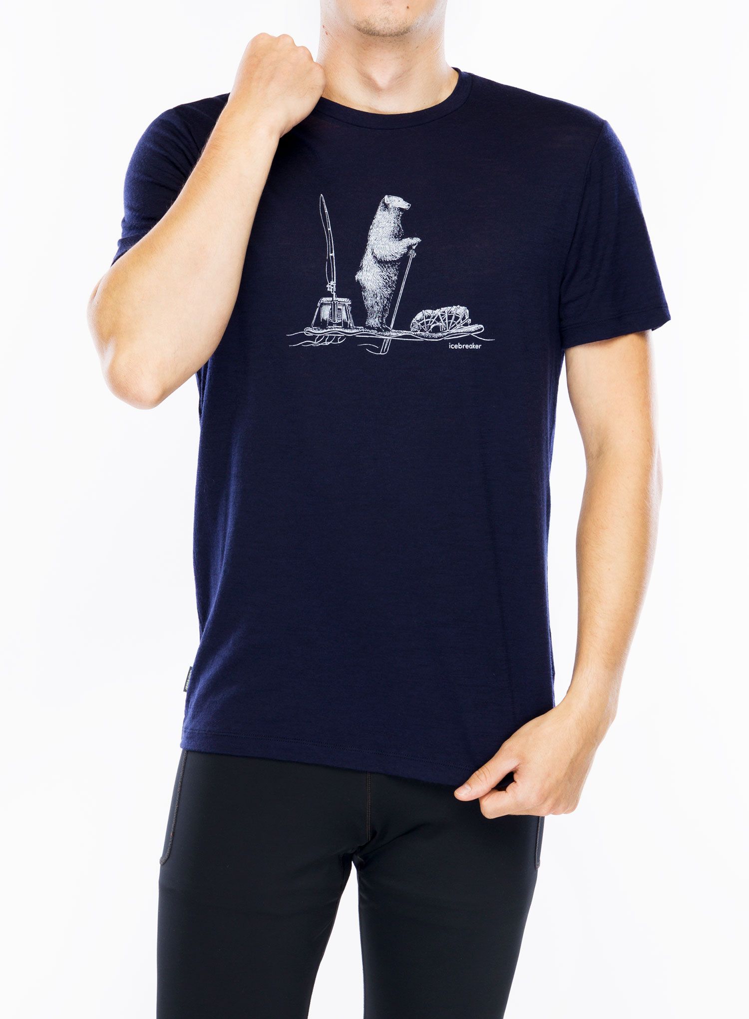 Merino majica Icebreaker Merino 150 Tech Lite SS T Polar Paddle - midnight navy