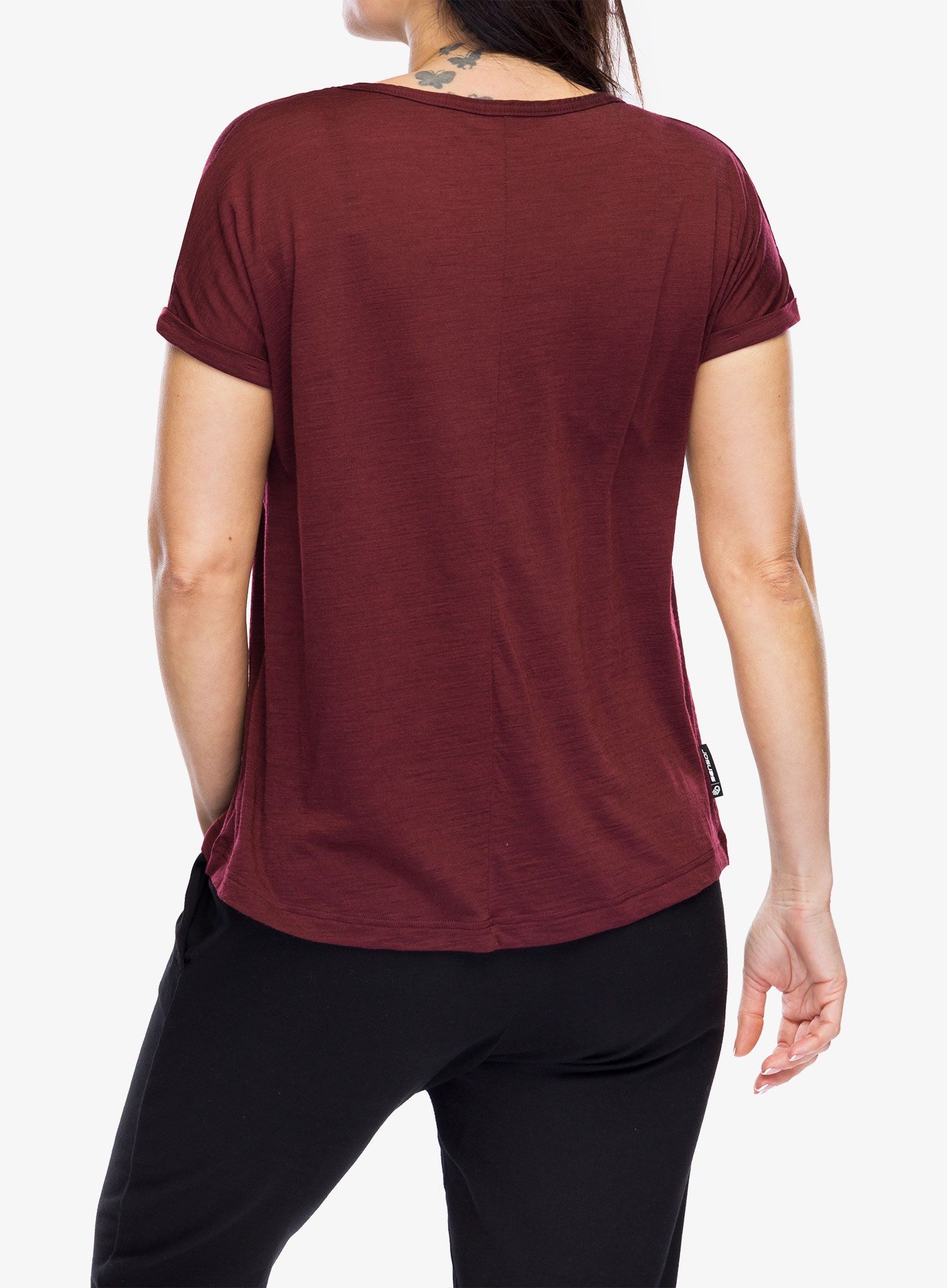 Ženska merino majica Sensor Merino Air Traveller Tee SS - port red