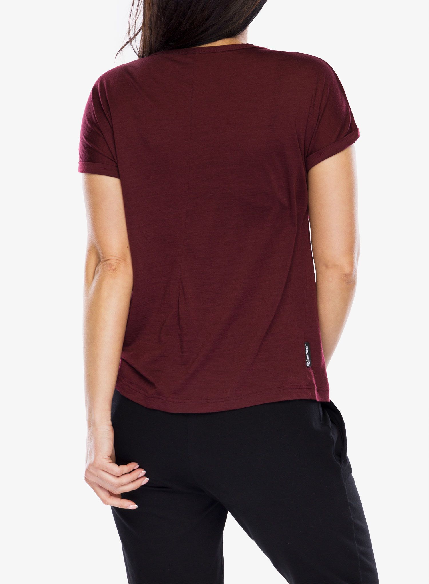 Ženska merino majica Sensor Merino Air Traveller Tee SS - port red