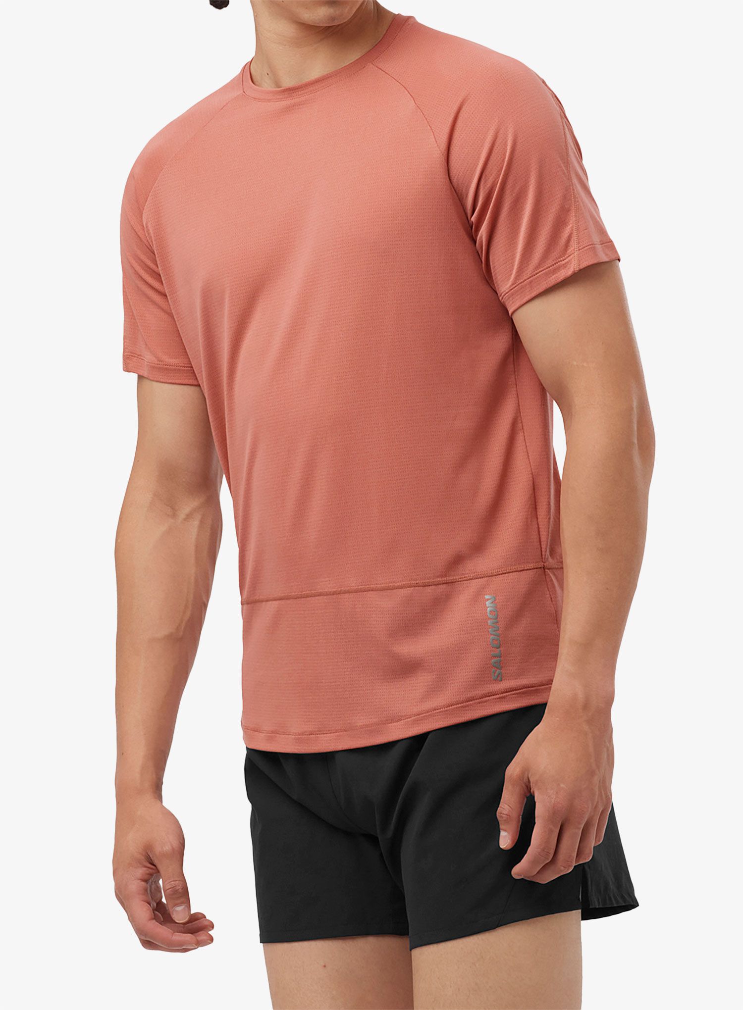 Športna majica Salomon Cross Run S/S Tee - light mahogany
