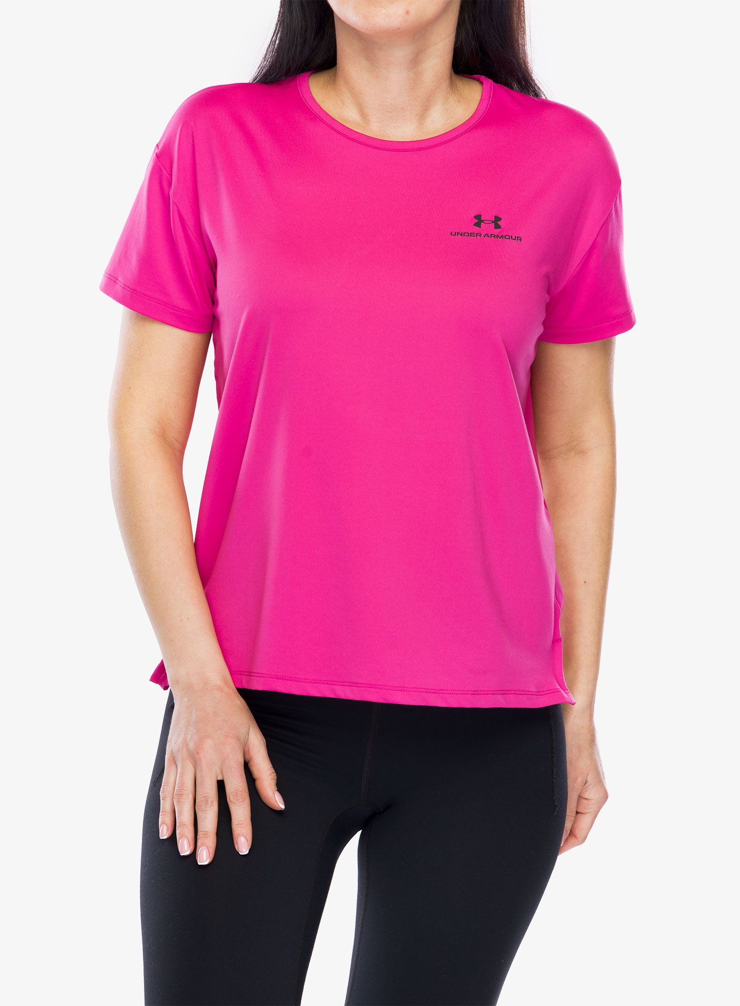 Ženska športna majica Under Armour UA Rush Energy 2.0 SS - astro pink/black