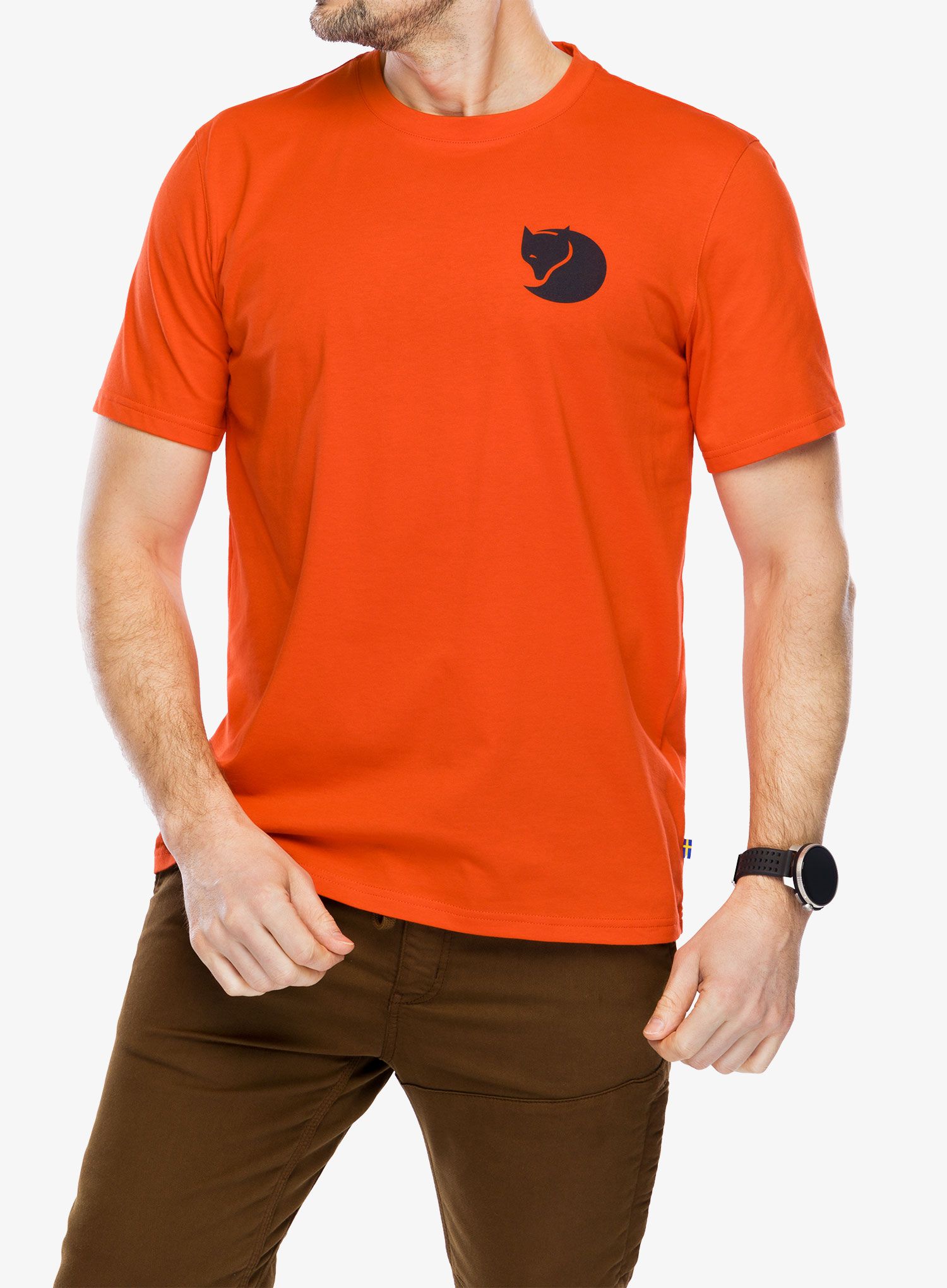 Majica s potiskom Fjallraven Walk With Nature T-shirt - flame orange