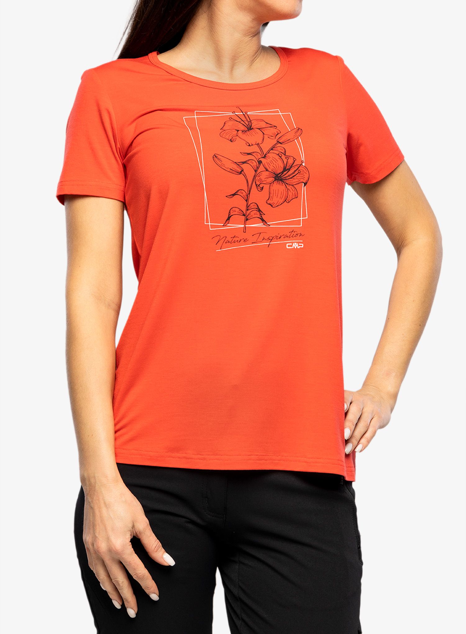 Ženska majica s potiskom CMP Soraka T-Shirt - campari